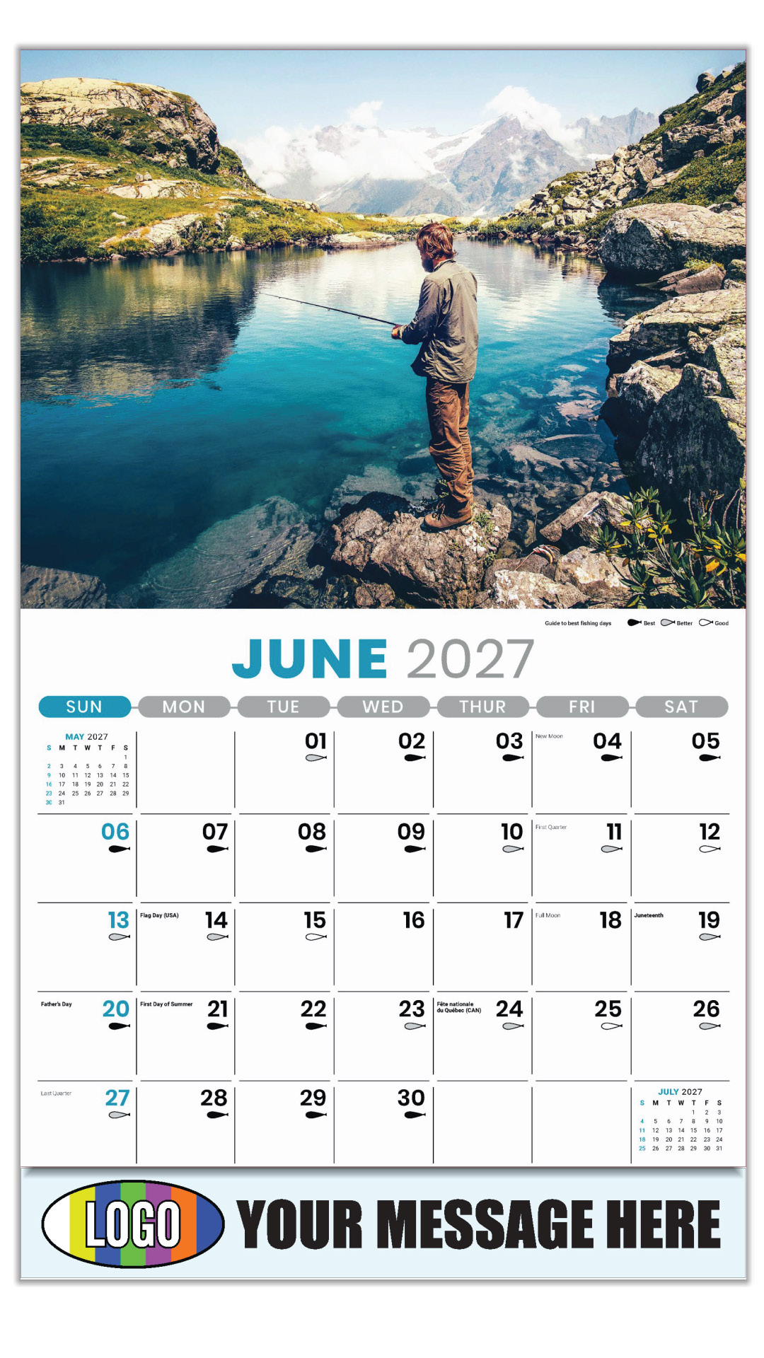2027 Fishing and Hunting Business Promotional Calendar