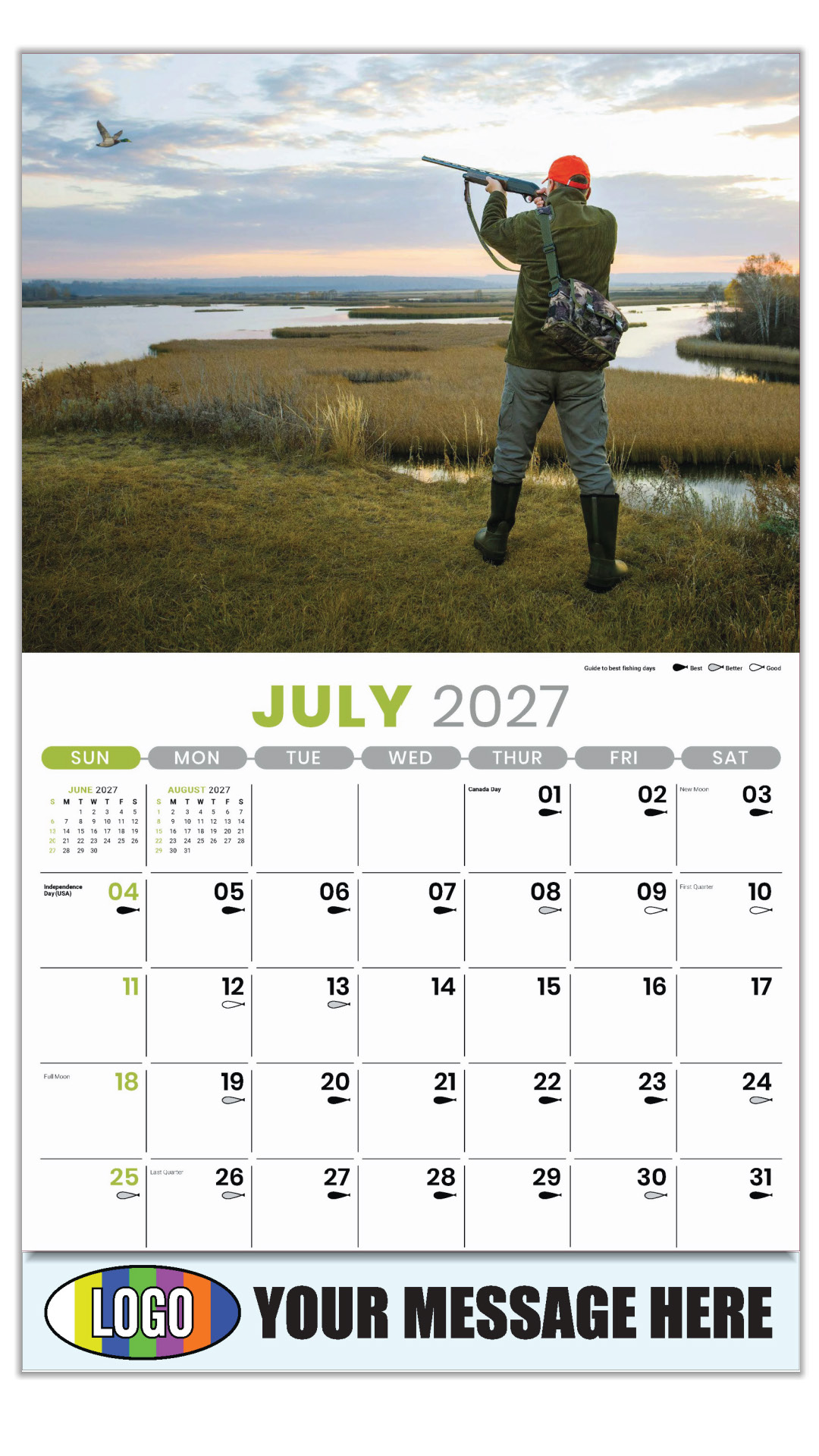 2027 Fishing and Hunting Business Promotional Calendar