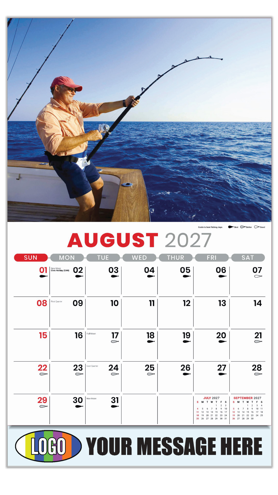 2027 Fishing and Hunting Business Promotional Calendar