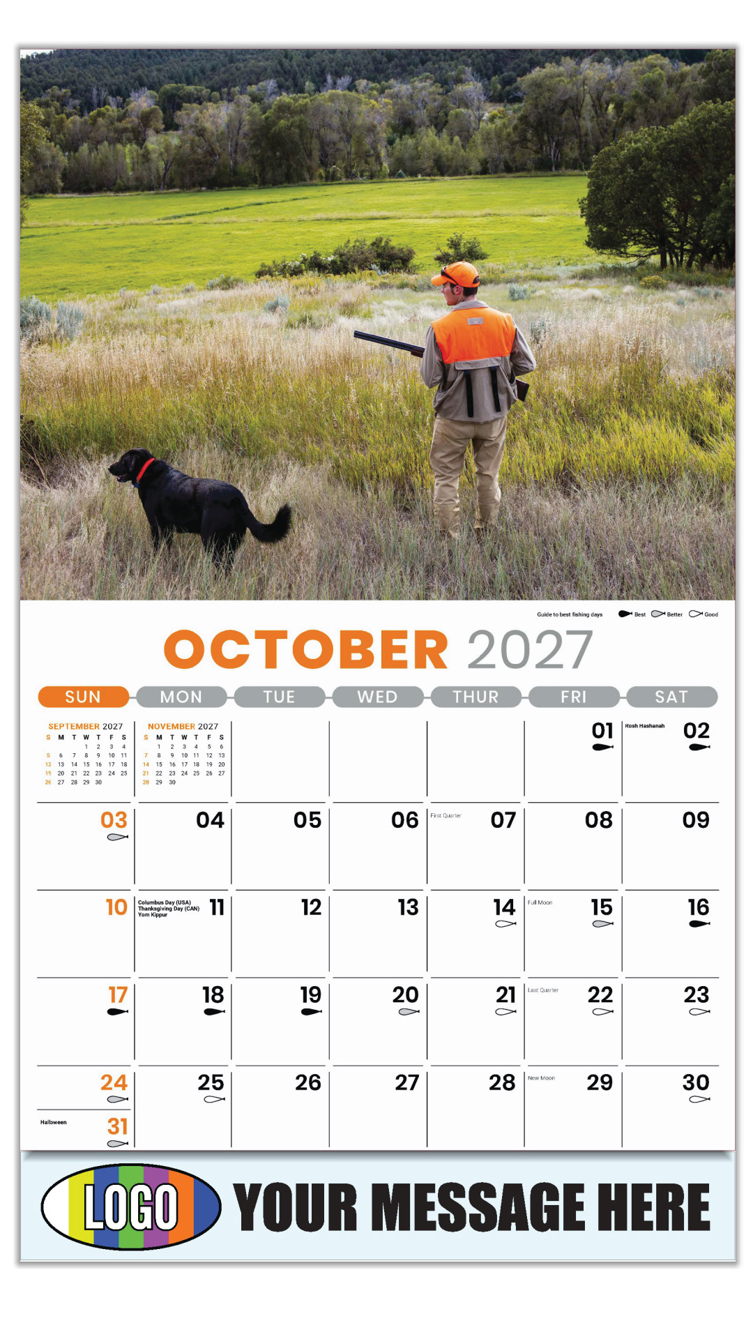 2027 Fishing and Hunting Business Promotional Calendar