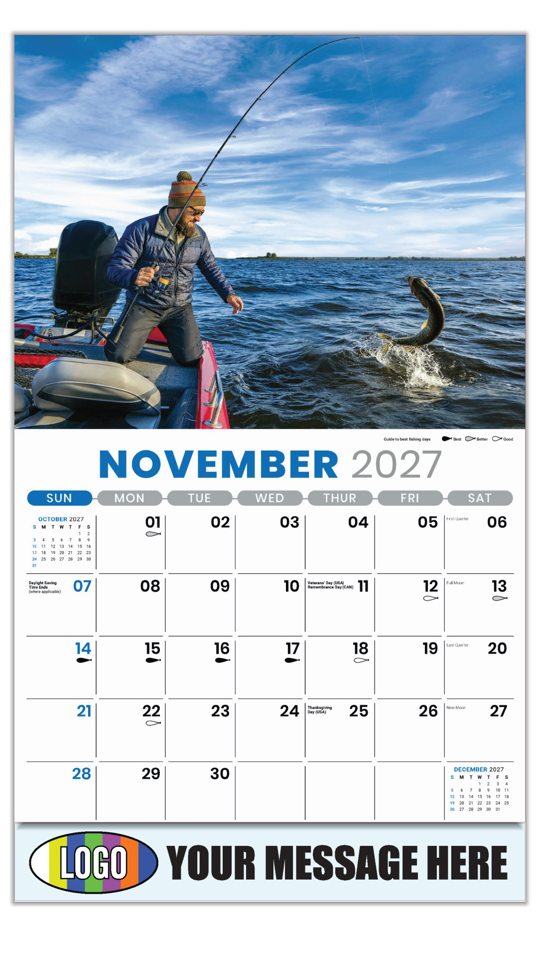 2027 Fishing and Hunting Business Promotional Calendar