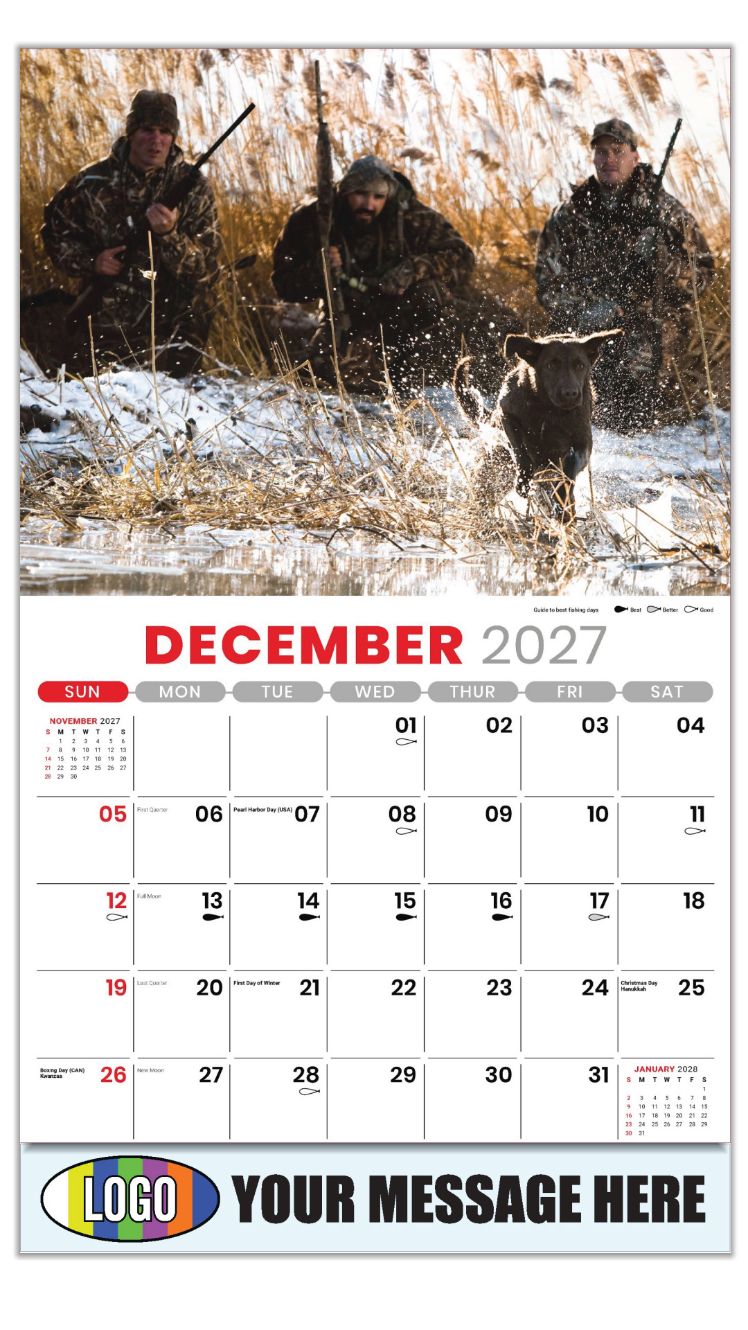 2027 Fishing and Hunting Business Promotional Calendar