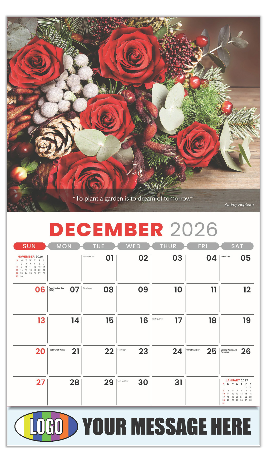 2027 Flowers and Gardens Business Promotional Calendar