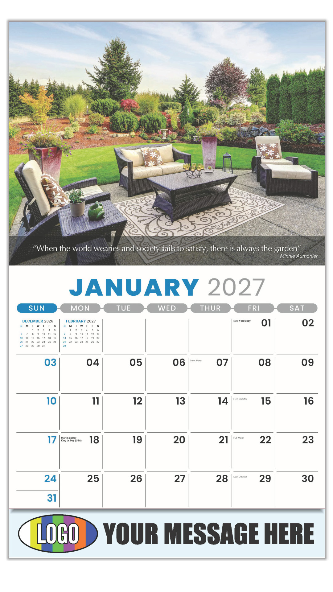 2027 Flowers and Gardens Business Promotional Calendar