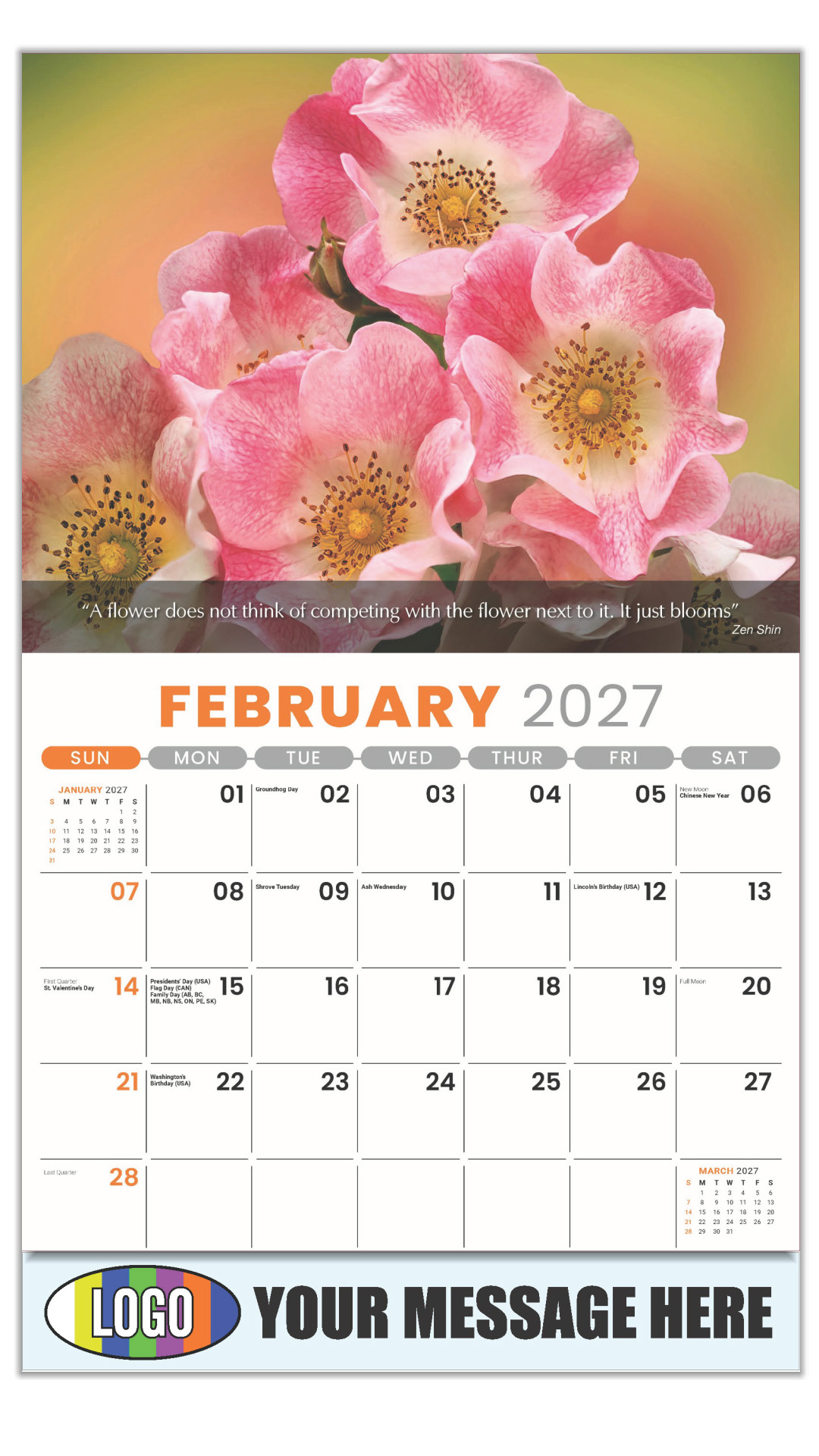2027 Flowers and Gardens Business Promotional Calendar