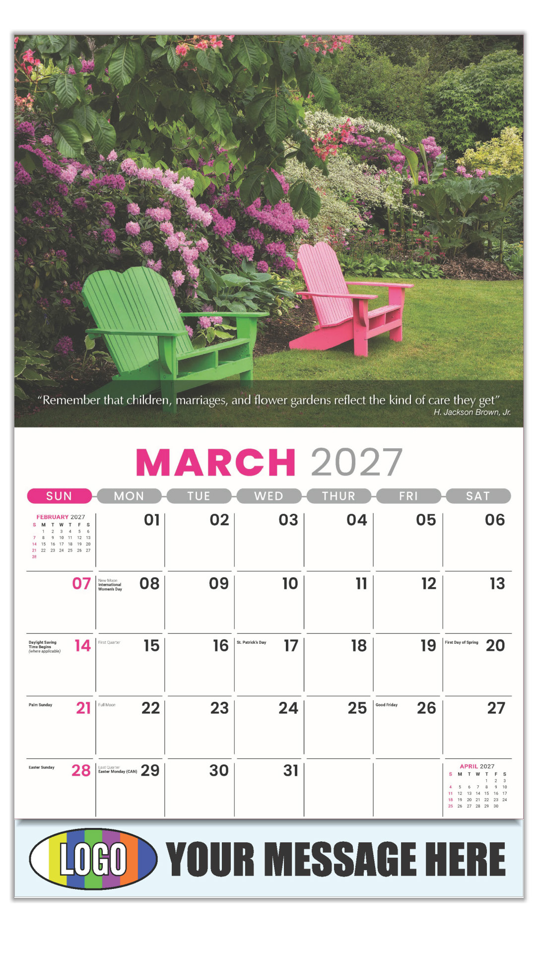 2027 Flowers and Gardens Business Promotional Calendar
