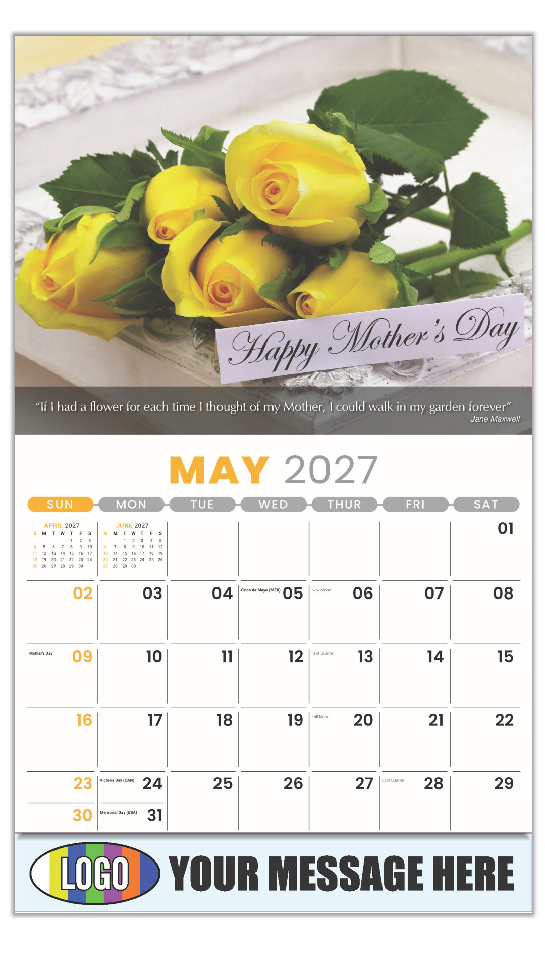 2027 Flowers and Gardens Business Promotional Calendar