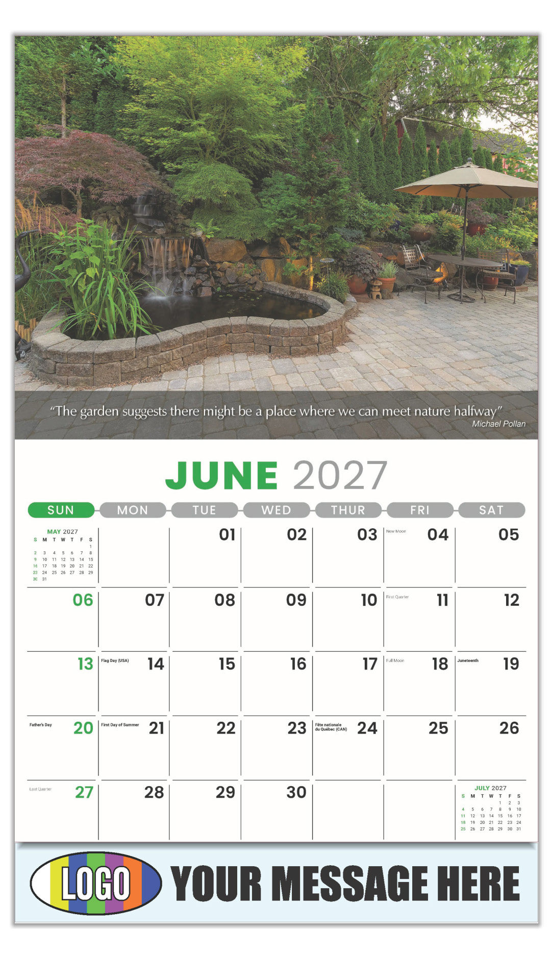 2027 Flowers and Gardens Business Promotional Calendar