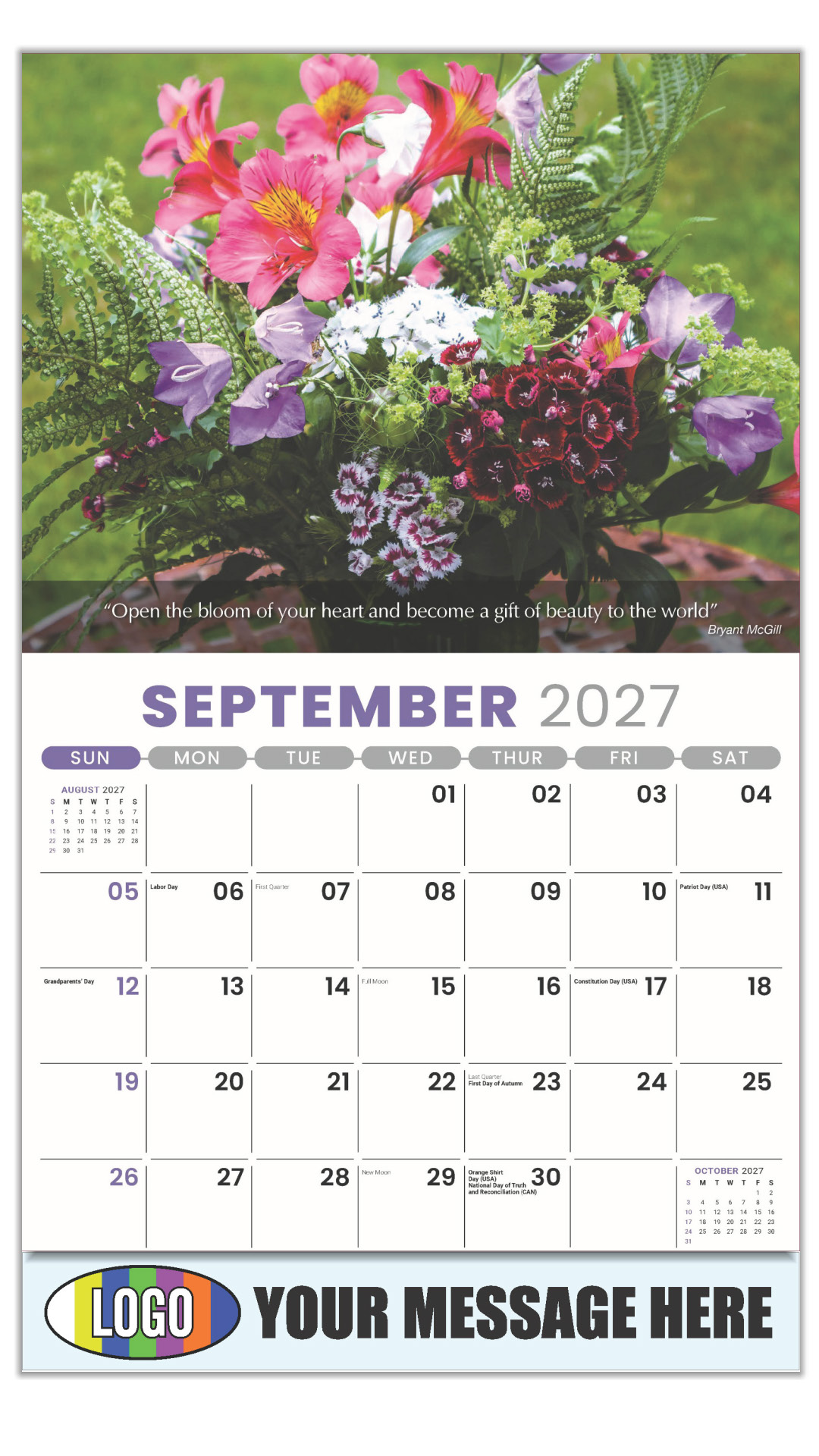 2027 Flowers and Gardens Business Promotional Calendar