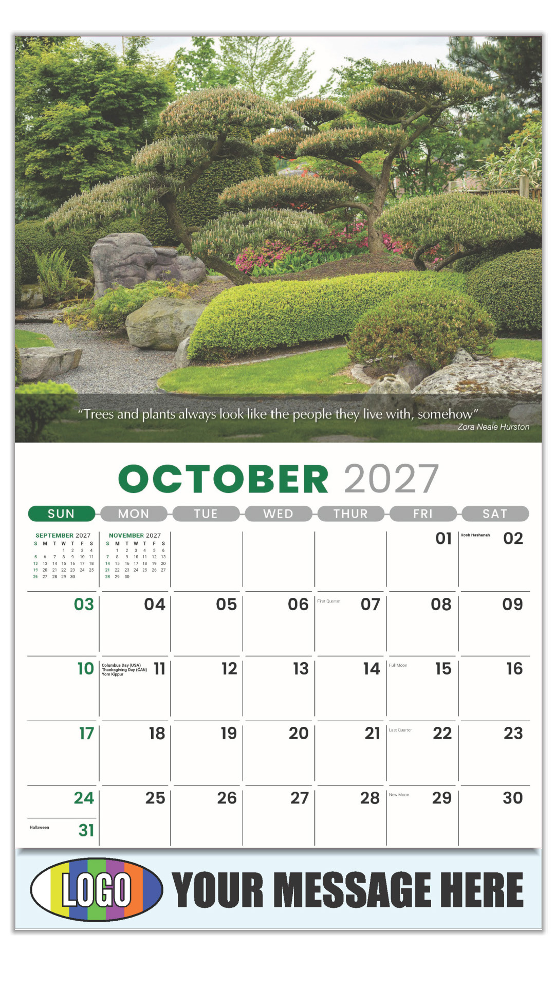 2027 Flowers and Gardens Business Promotional Calendar