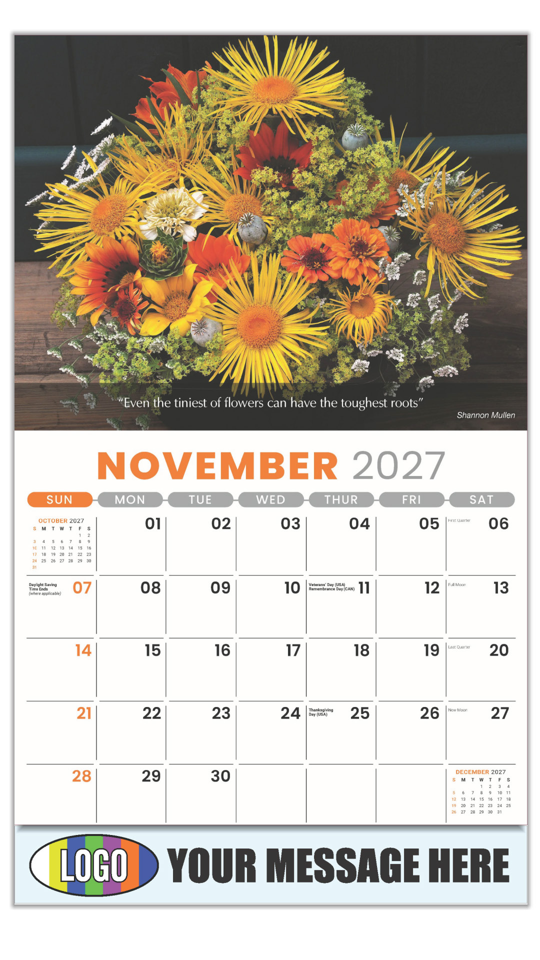 2027 Flowers and Gardens Business Promotional Calendar