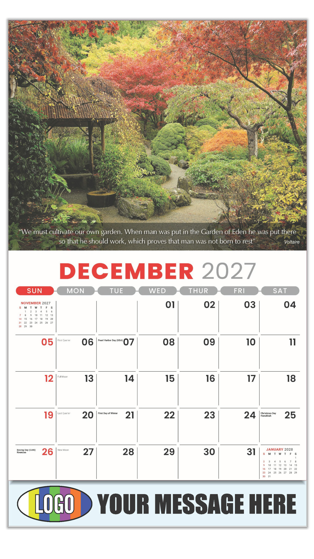 2027 Flowers and Gardens Business Promotional Calendar