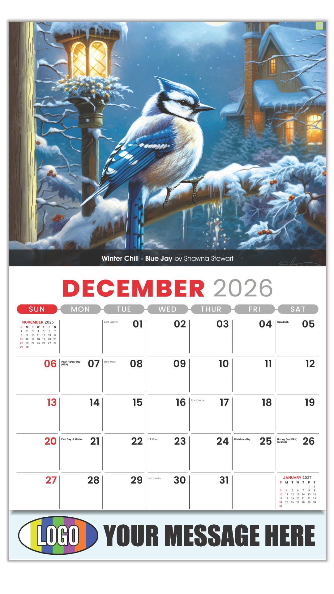 2027 Garden Birds Business Promotional Calendar