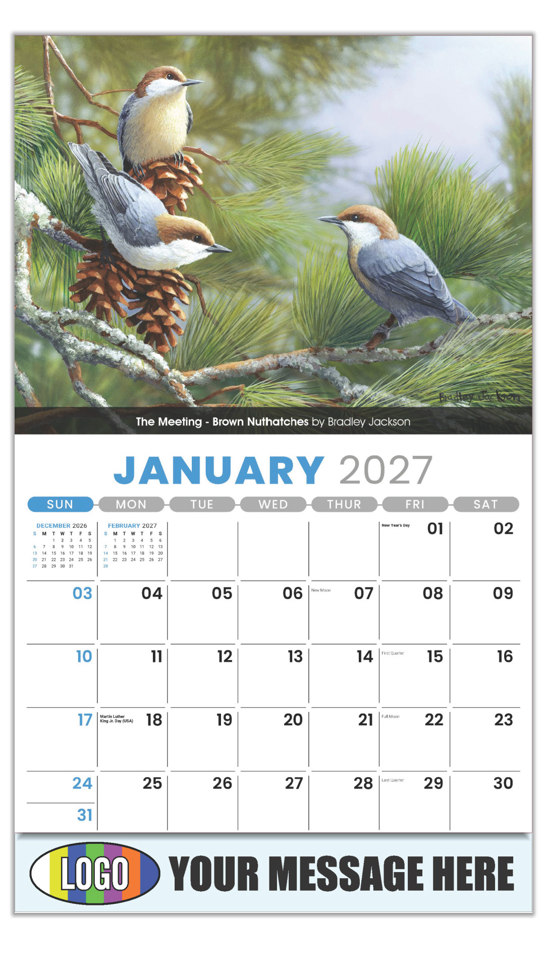 2027 Garden Birds Business Promotional Calendar