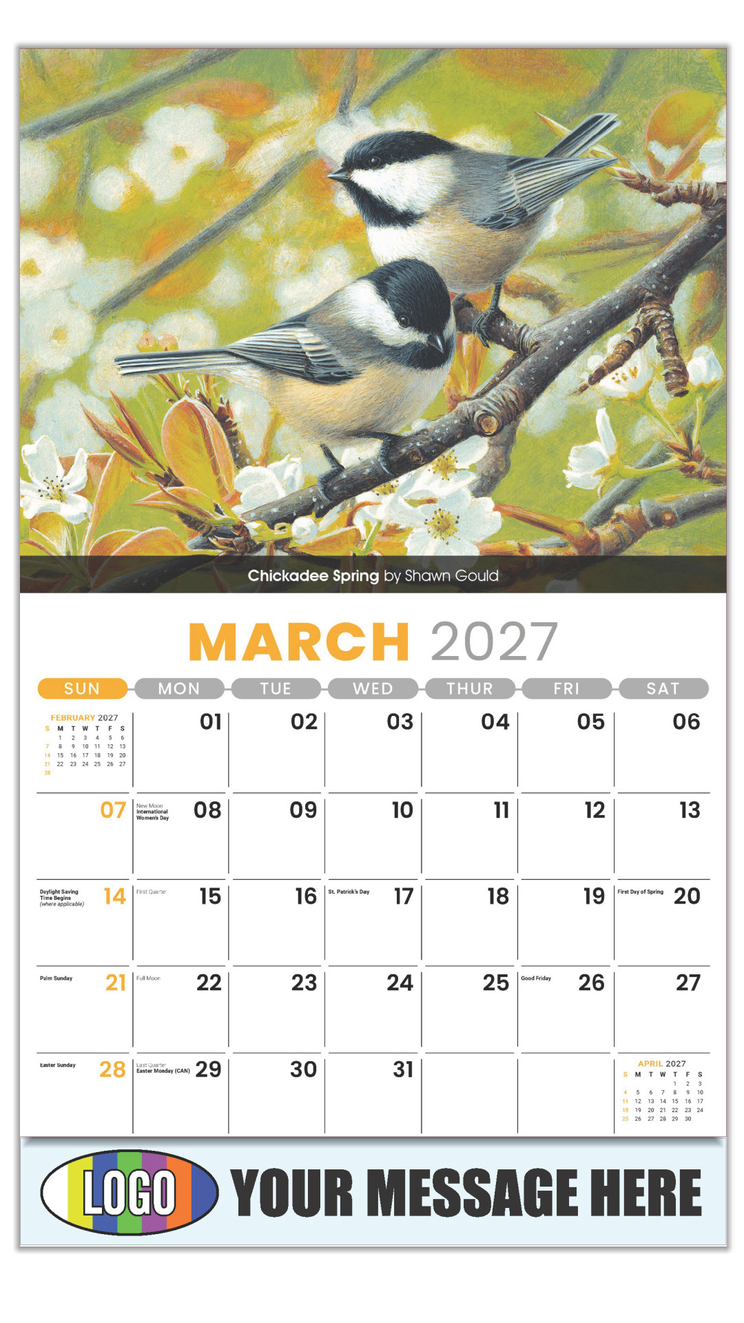 2027 Garden Birds Business Promotional Calendar