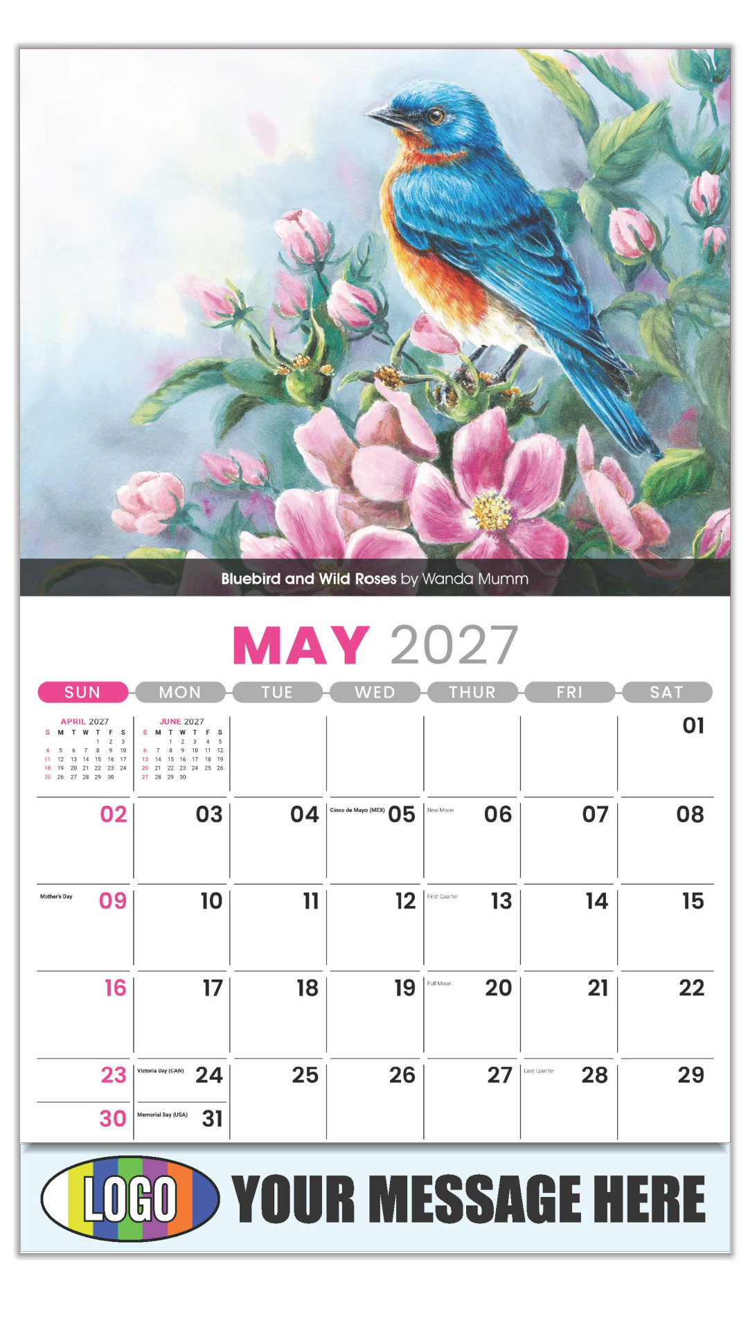 2027 Garden Birds Business Promotional Calendar