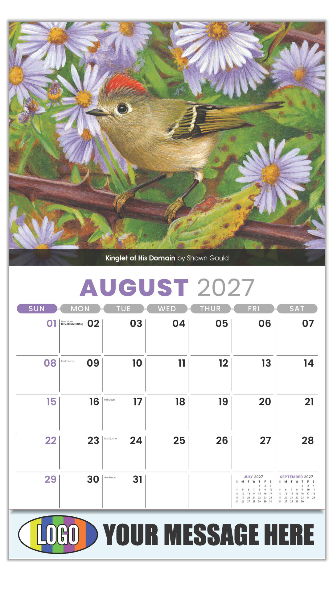 2027 Garden Birds Business Promotional Calendar