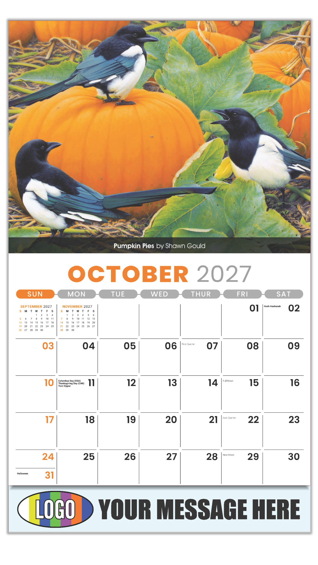 2027 Garden Birds Business Promotional Calendar