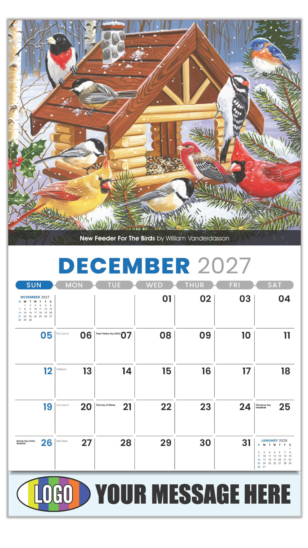 2027 Garden Birds Business Promotional Calendar