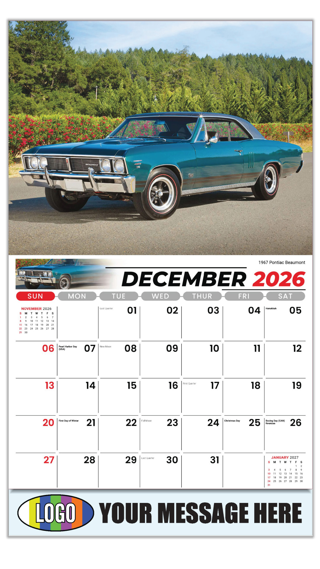 2027 GM Classic Cars Business Promotional Calendar