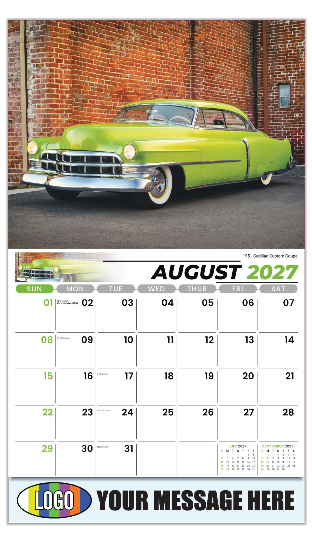 2027 GM Classic Cars Business Promotional Calendar