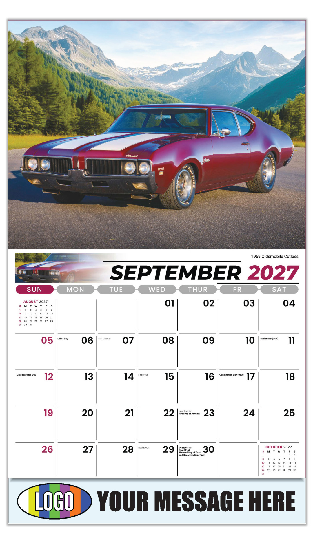 2027 GM Classic Cars Business Promotional Calendar