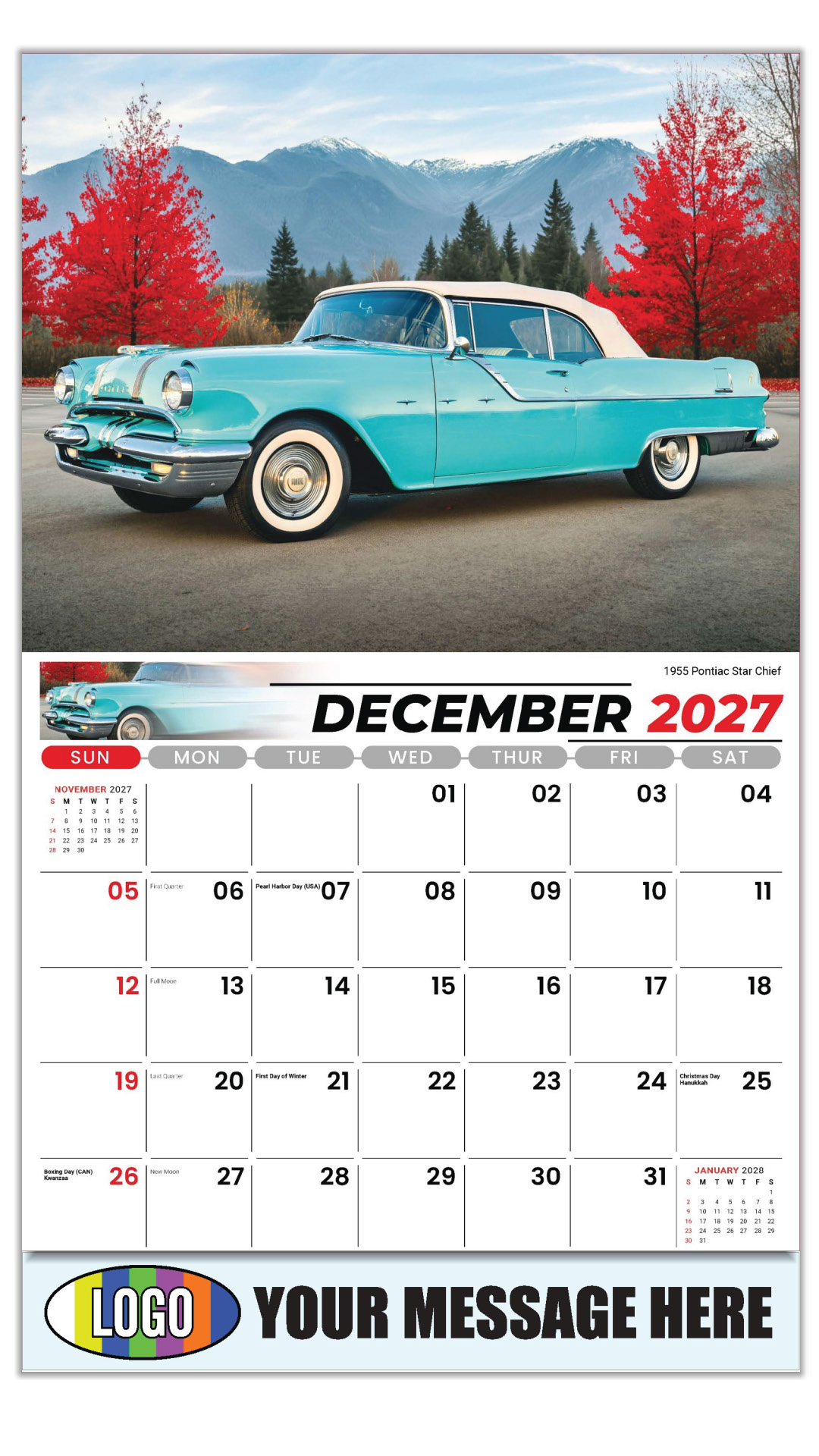 2027 GM Classic Cars Business Promotional Calendar