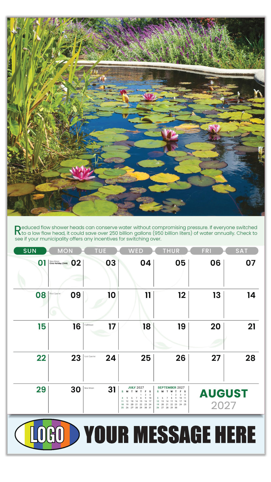 2027 Go Green Business Promotional Calendar