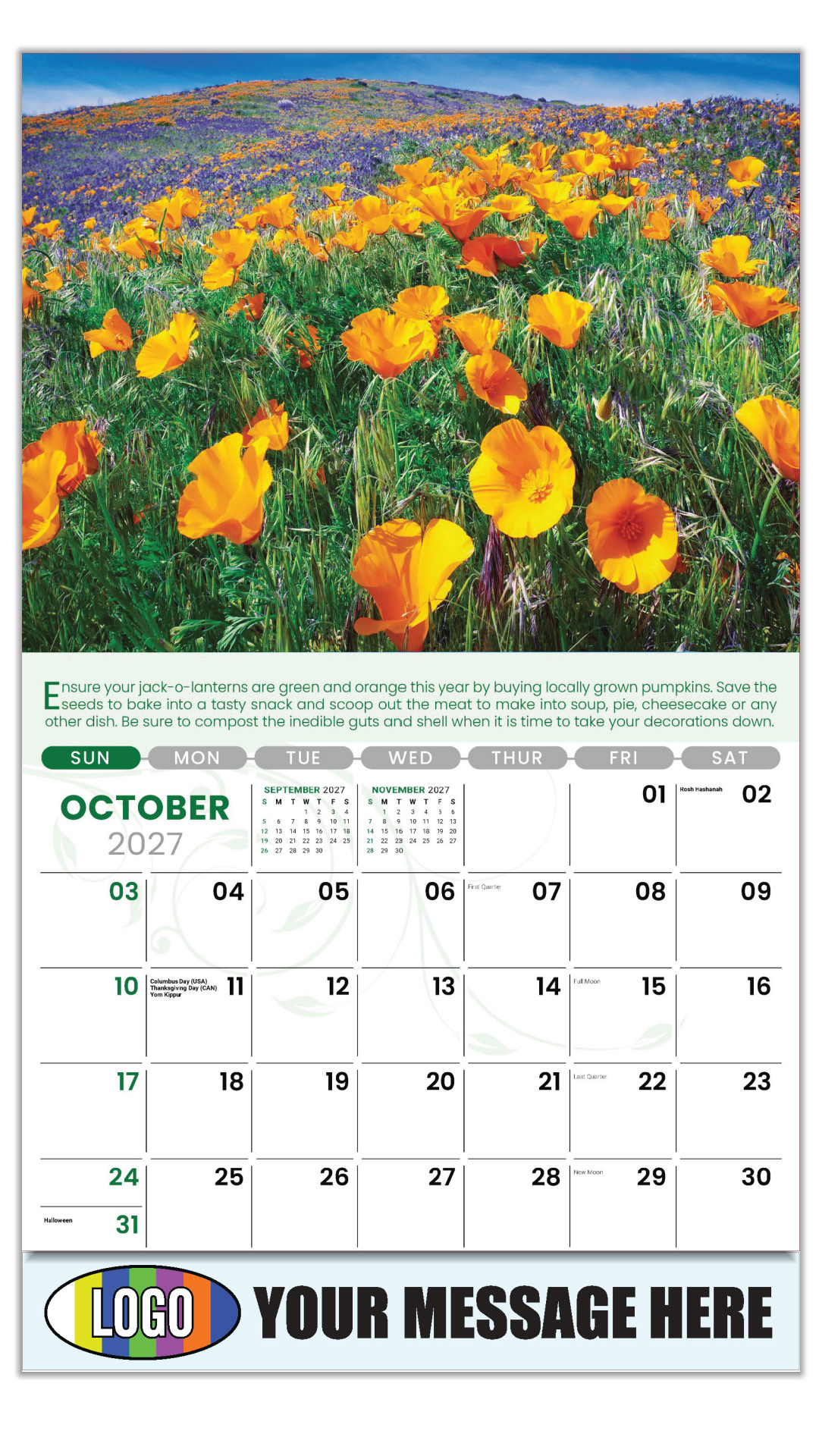 2027 Go Green Business Promotional Calendar