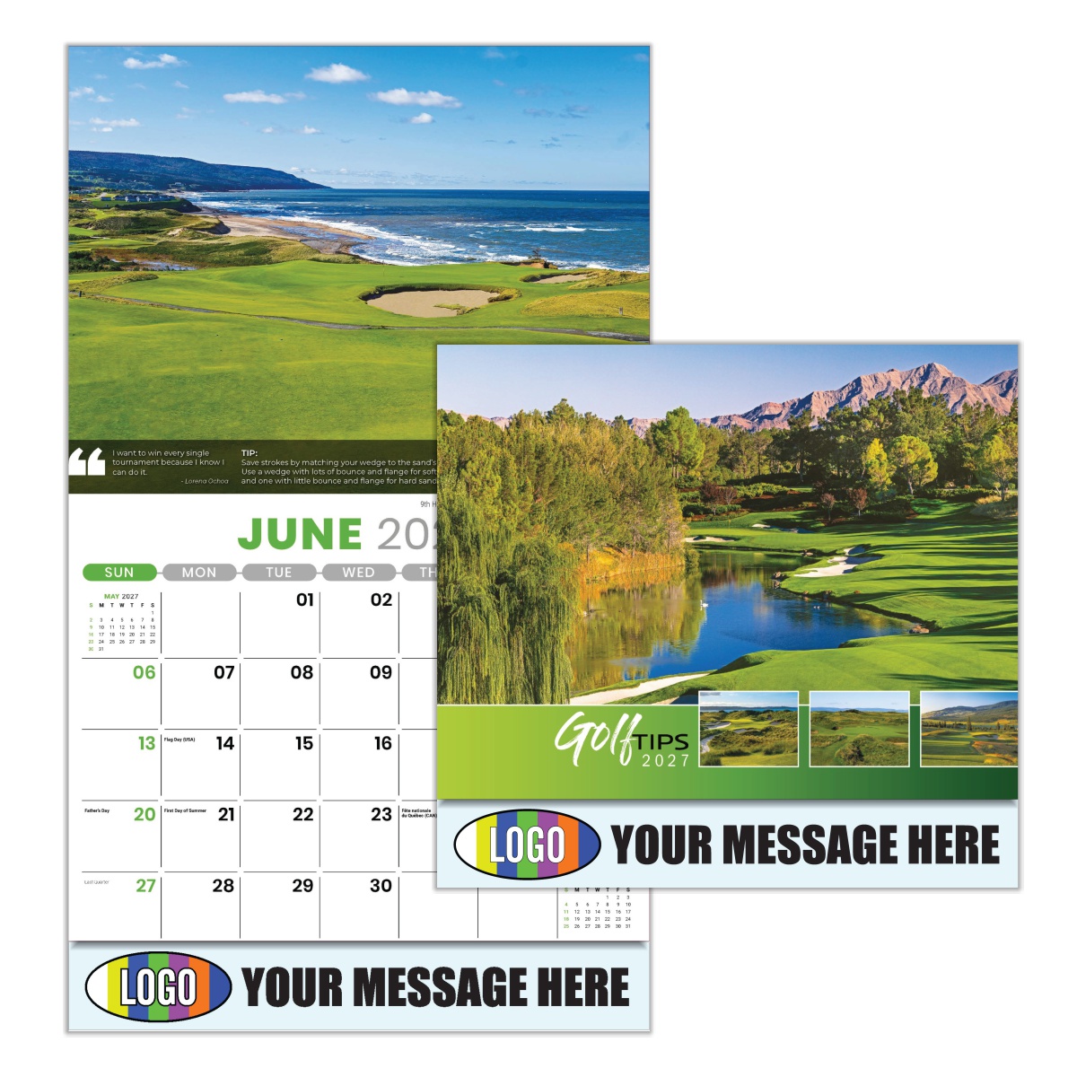 2027 Golf Tips, Quips and Holes Business Promotional Calendar