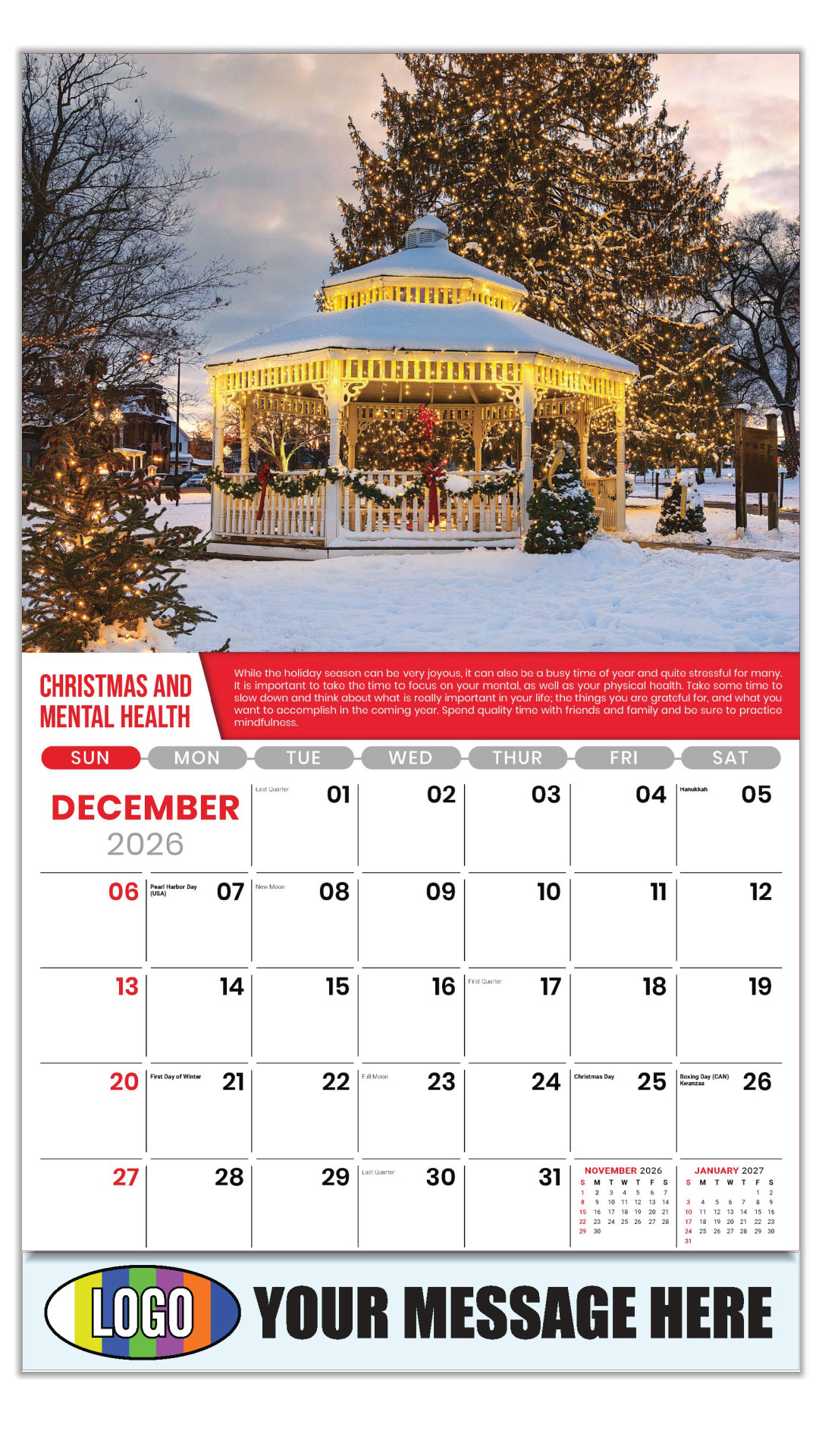 2027 Health Tips Business Promotional Calendar