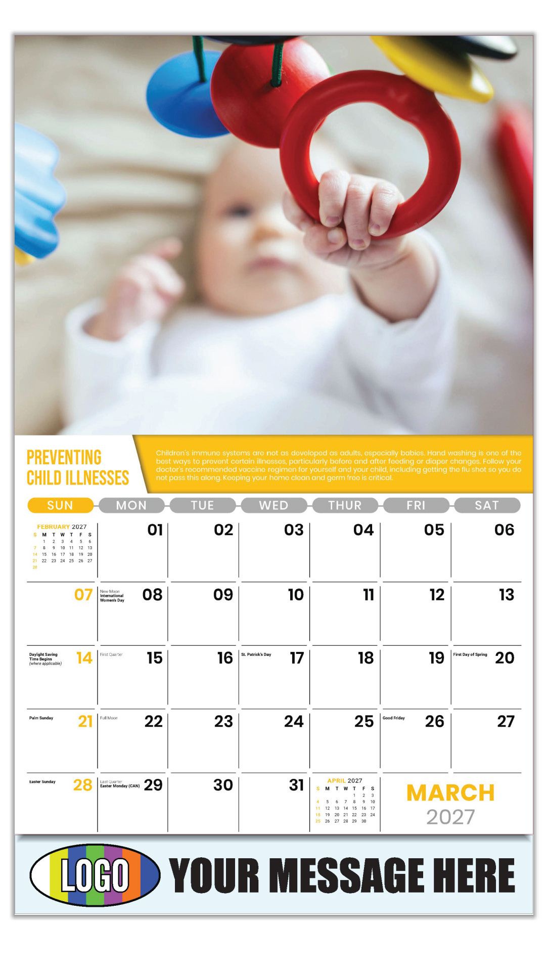 2027 Health Tips Business Promotional Calendar