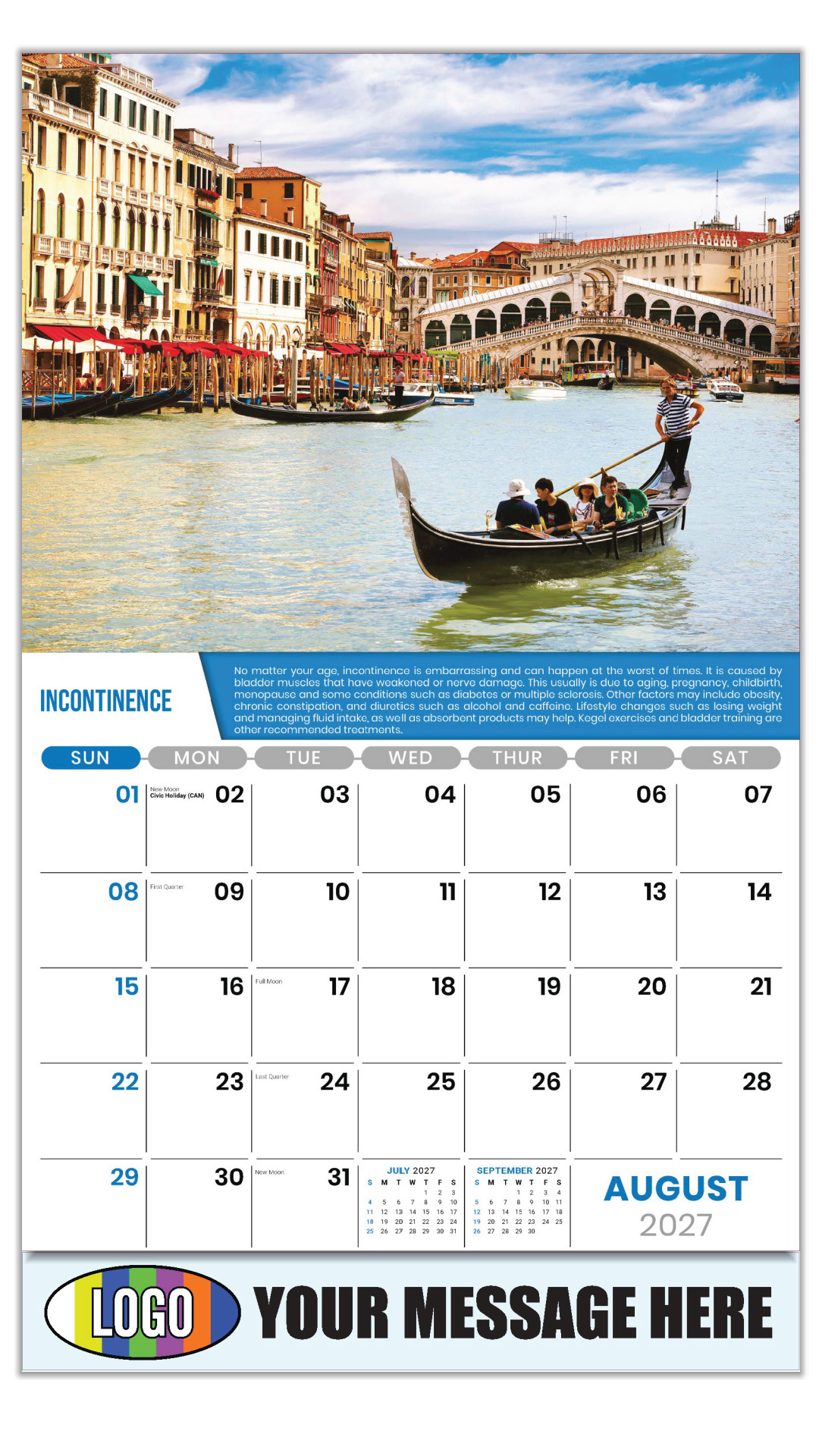 2027 Health Tips Business Promotional Calendar