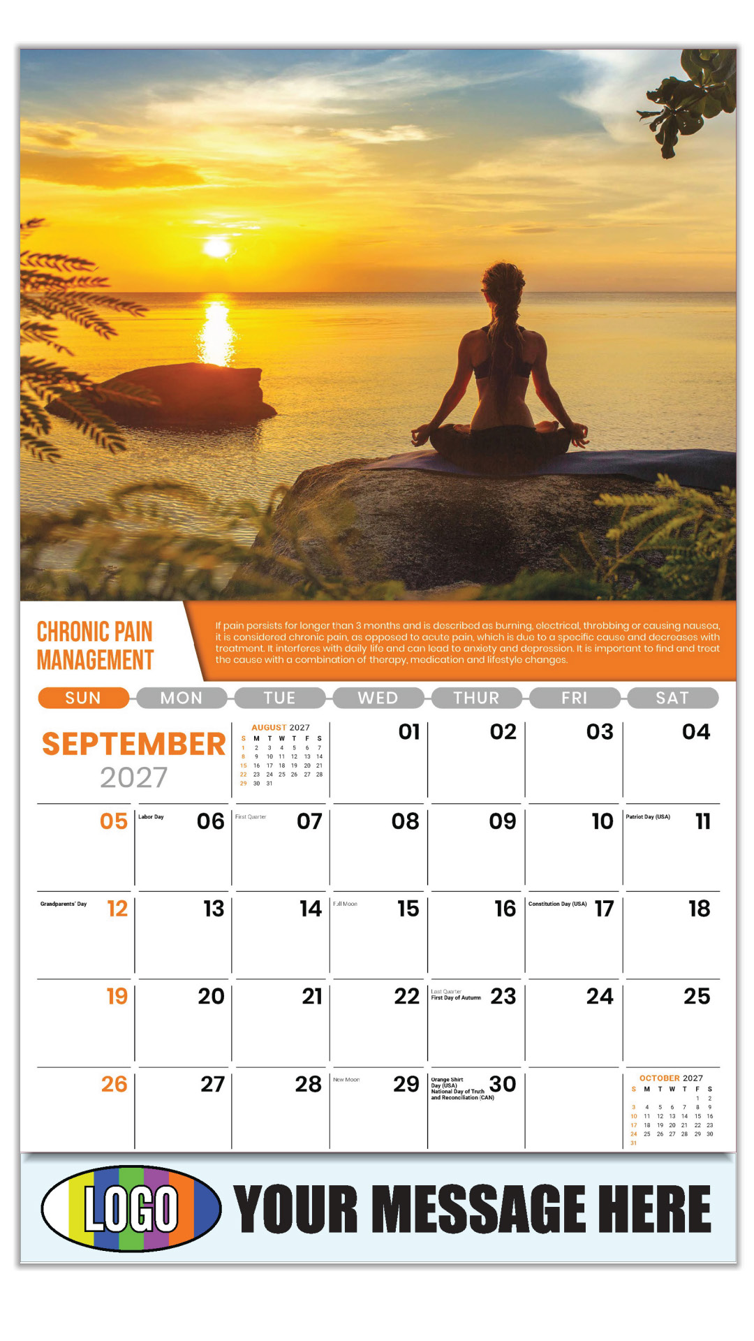 2027 Health Tips Business Promotional Calendar