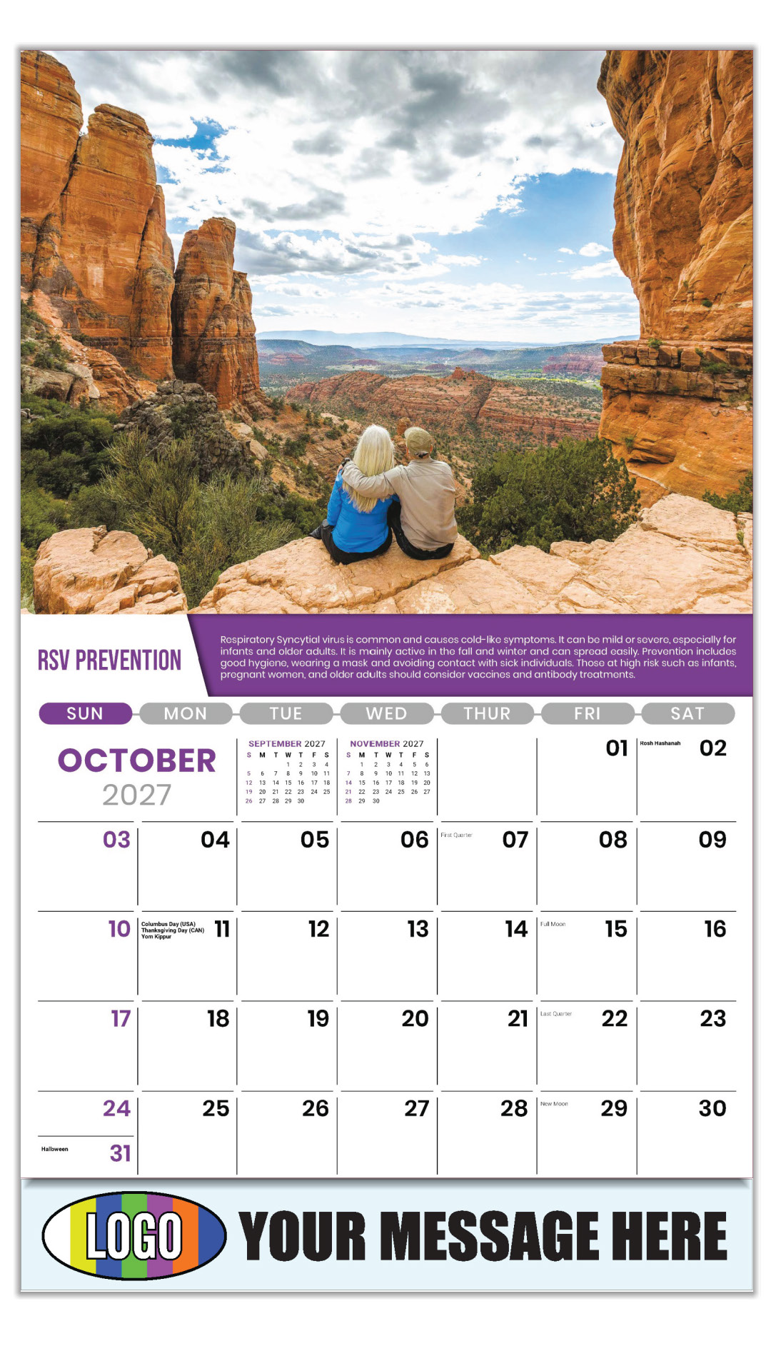 2027 Health Tips Business Promotional Calendar