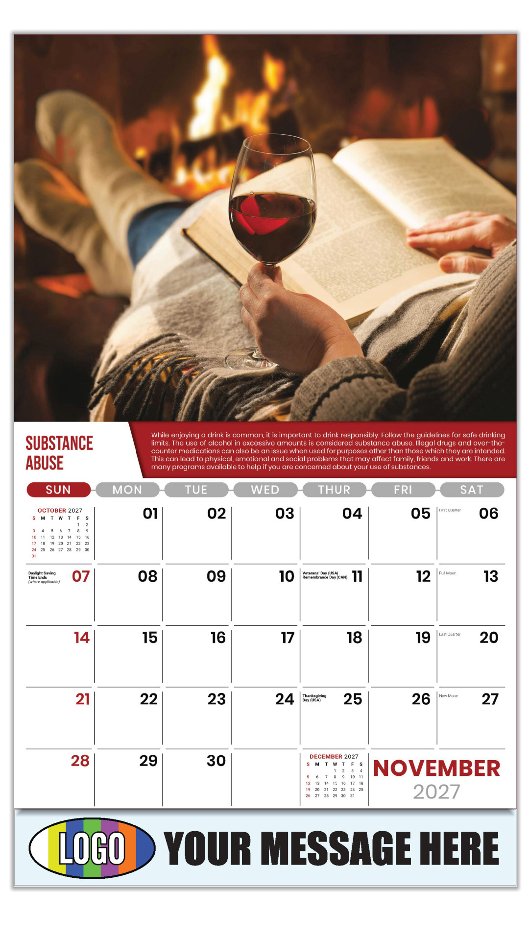 2027 Health Tips Business Promotional Calendar