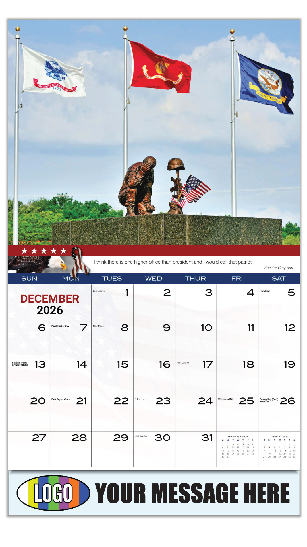 2027 Home of the Brave Business Promotional Calendar