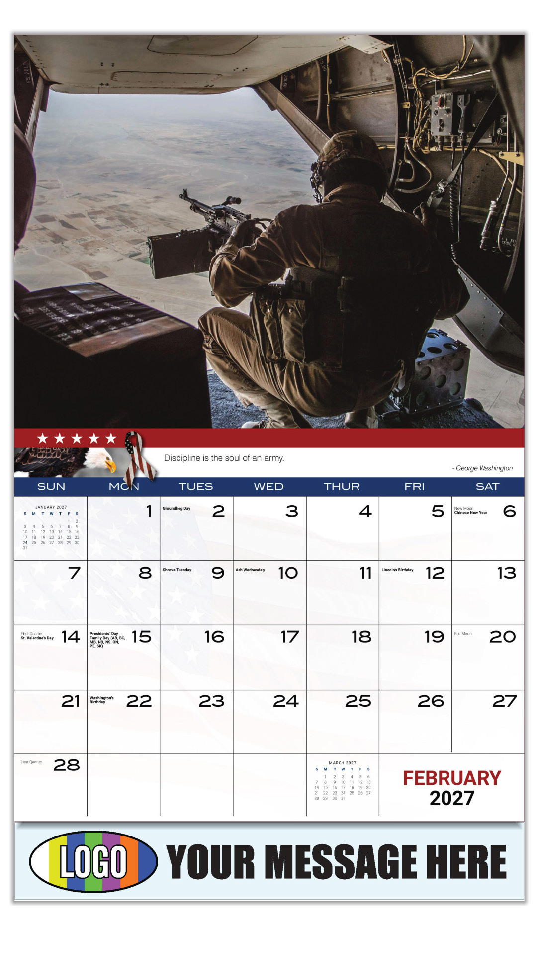 2027 Home of the Brave Business Promotional Calendar