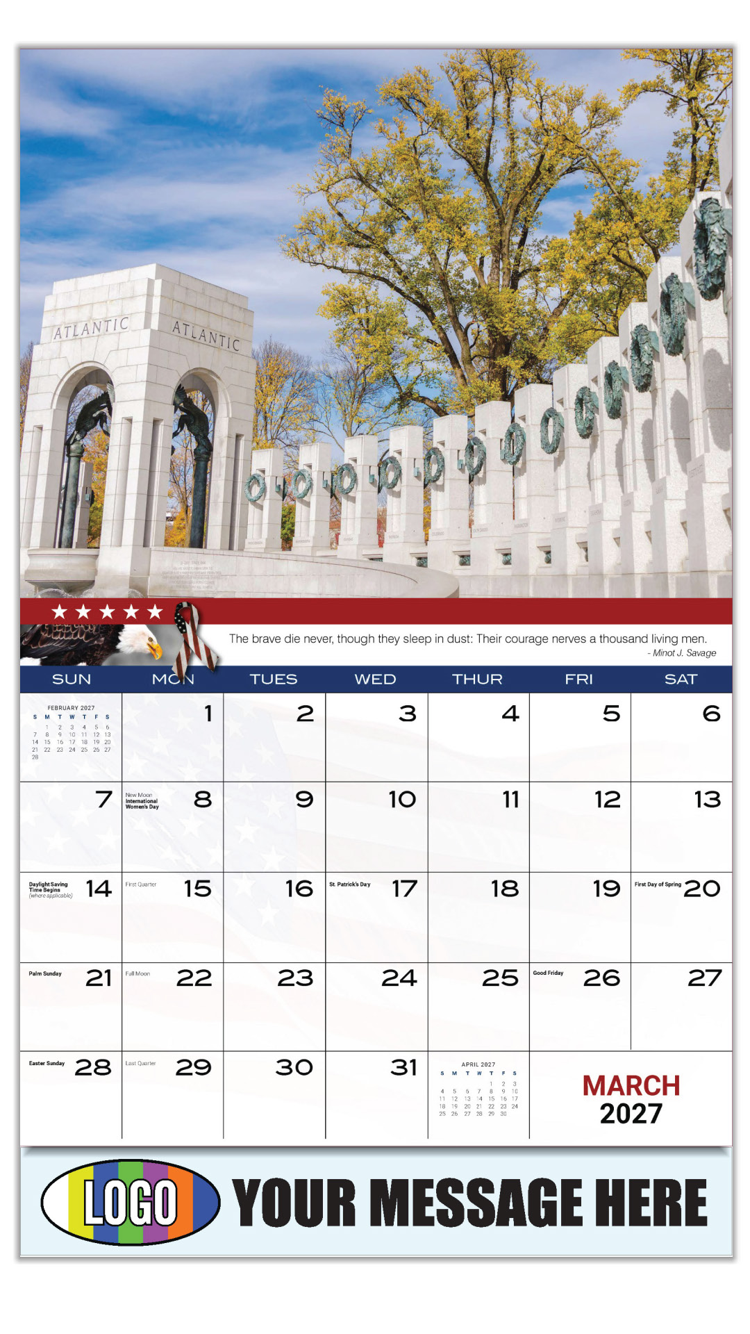 2027 Home of the Brave Business Promotional Calendar