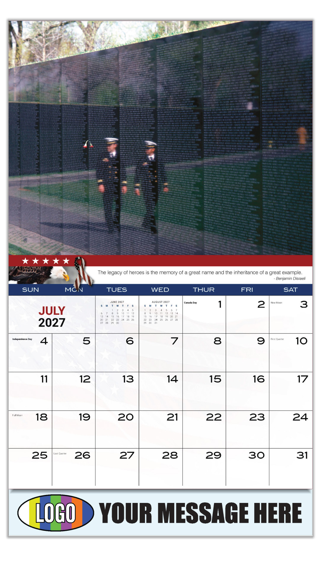 2027 Home of the Brave Business Promotional Calendar