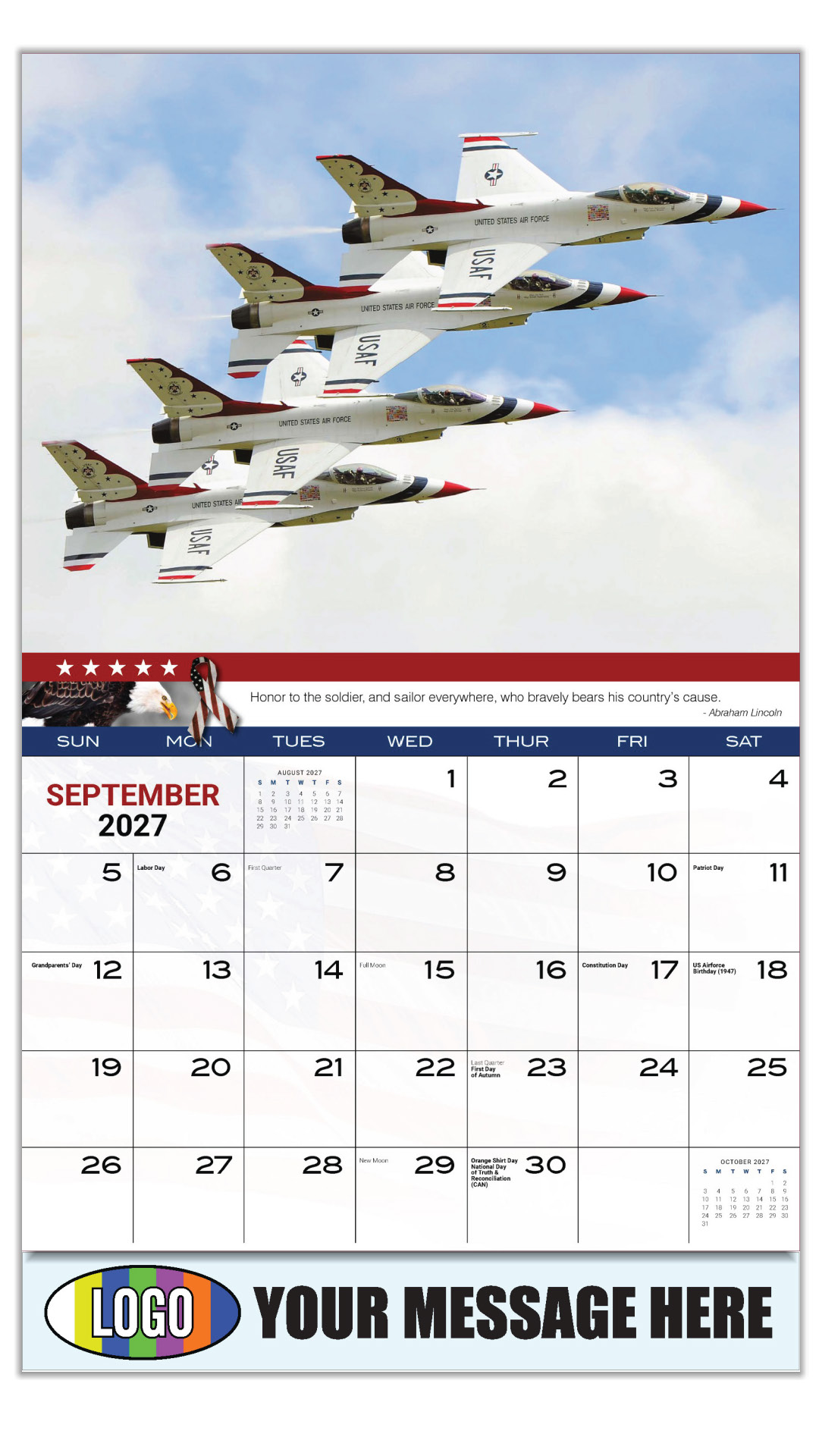 2027 Home of the Brave Business Promotional Calendar