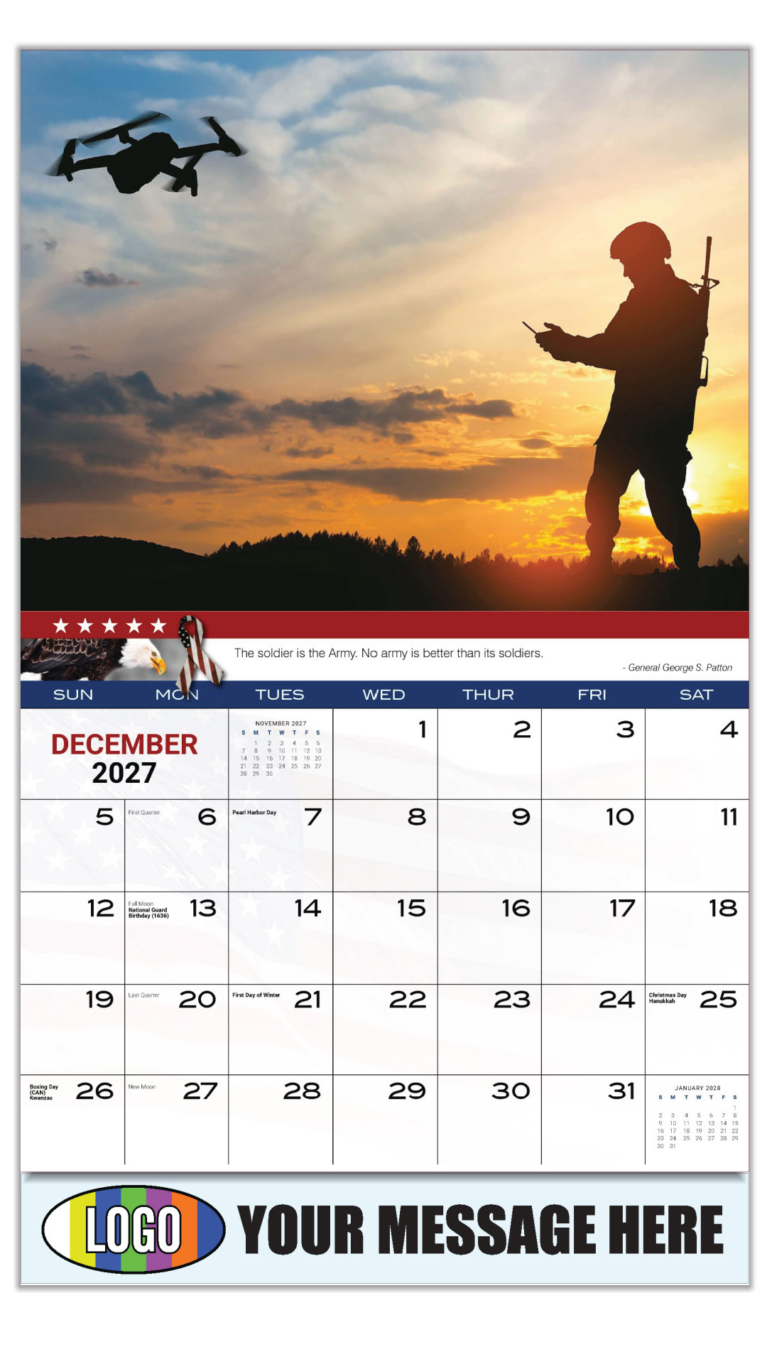 2027 Home of the Brave Business Promotional Calendar