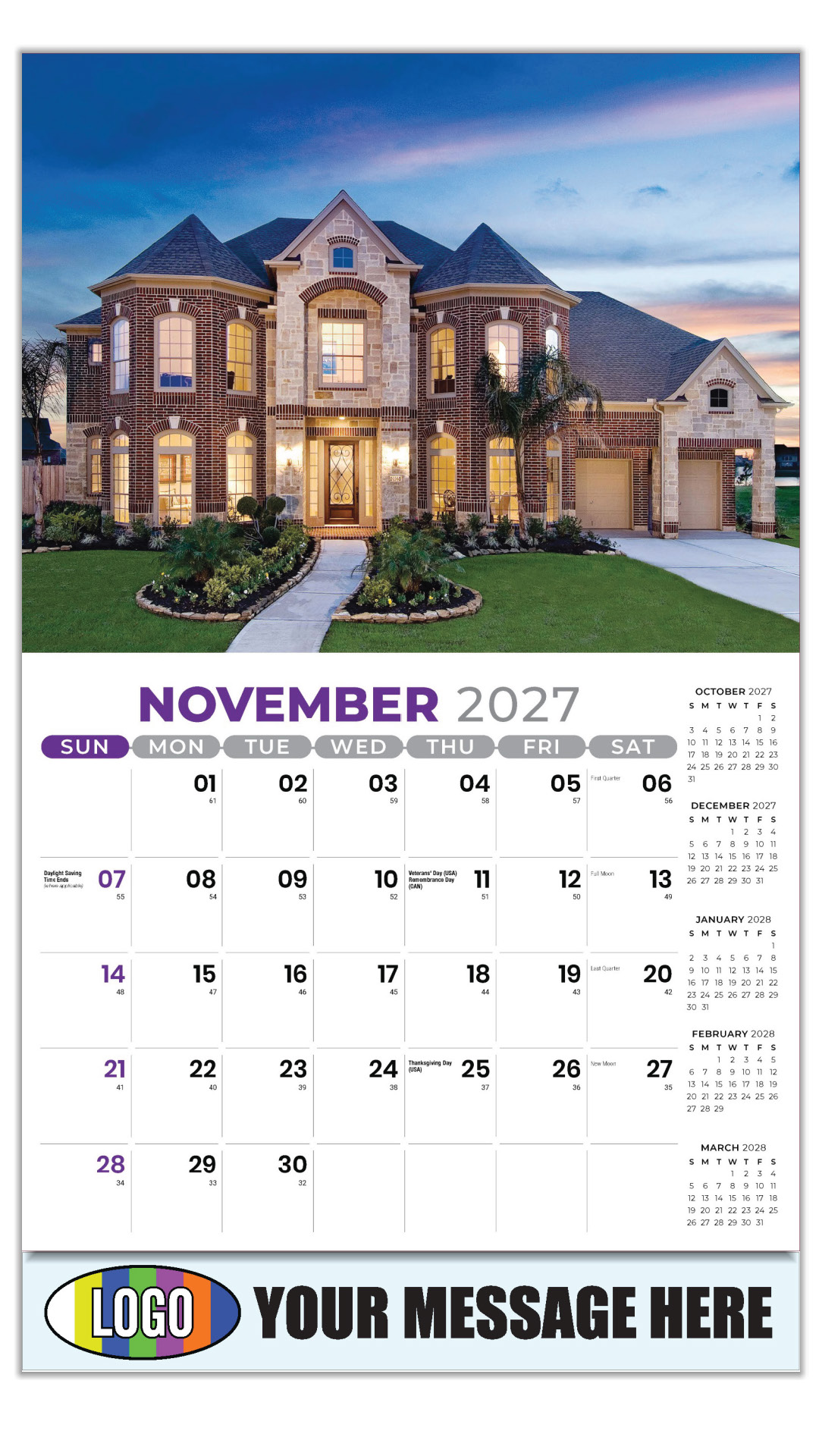 2027 Luxury Homes Business Promotional Calendar