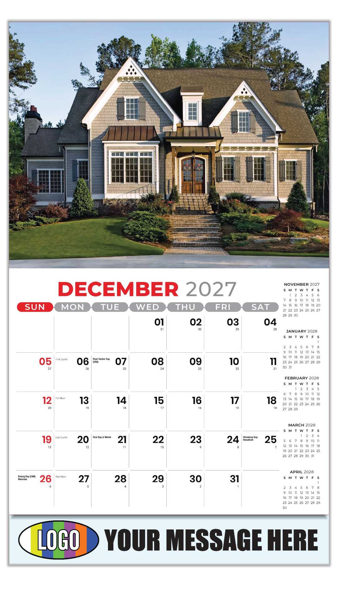 2027 Luxury Homes Business Promotional Calendar