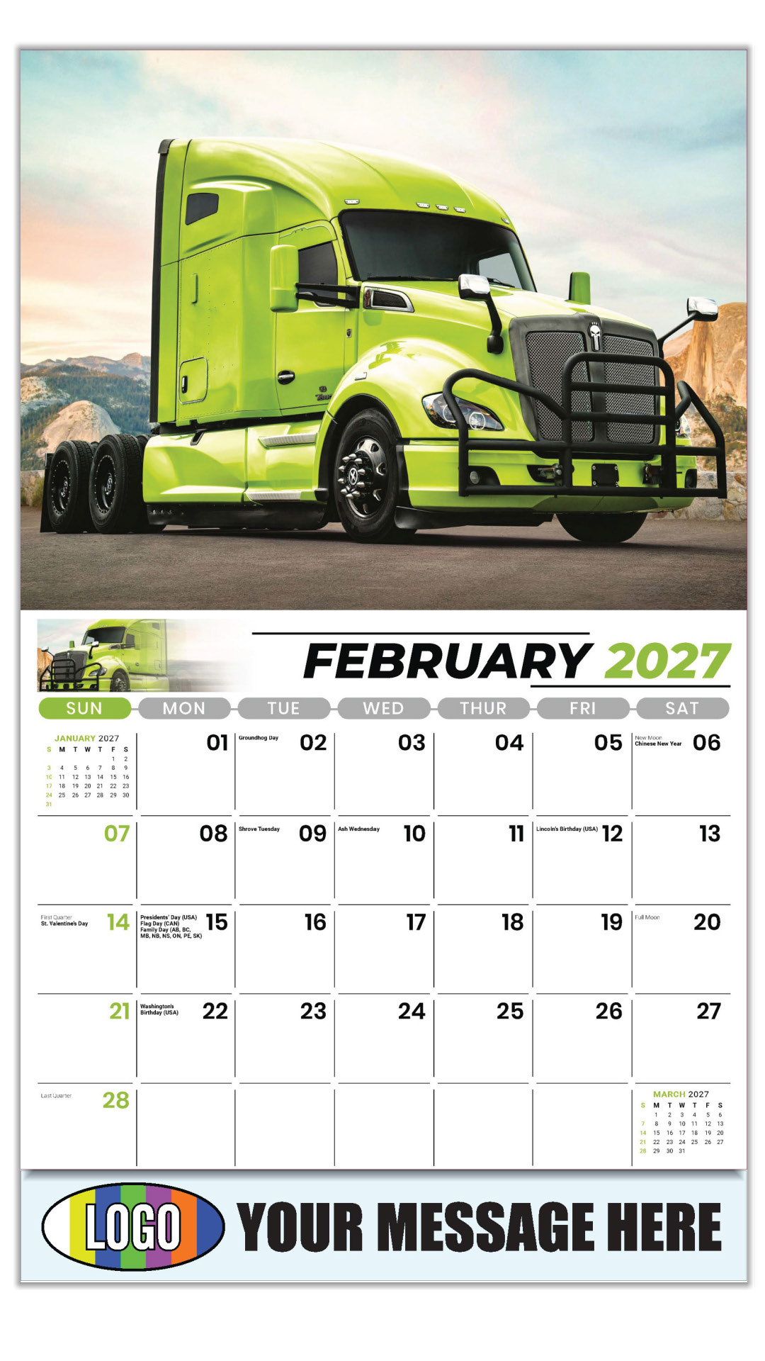 2027 Kings of the Road Business Promotional Calendar