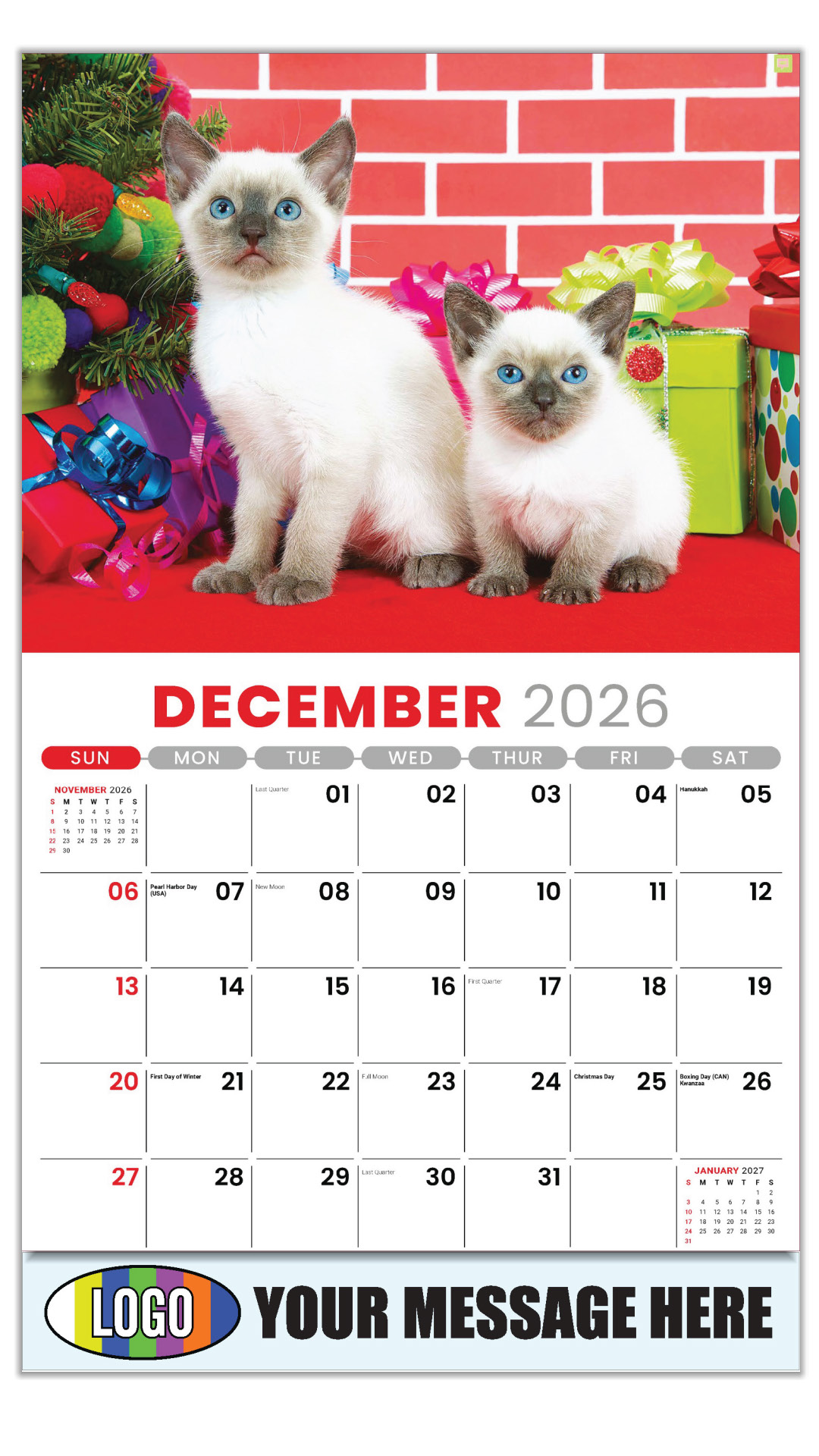 2027 Kittens Business Promotional Calendar