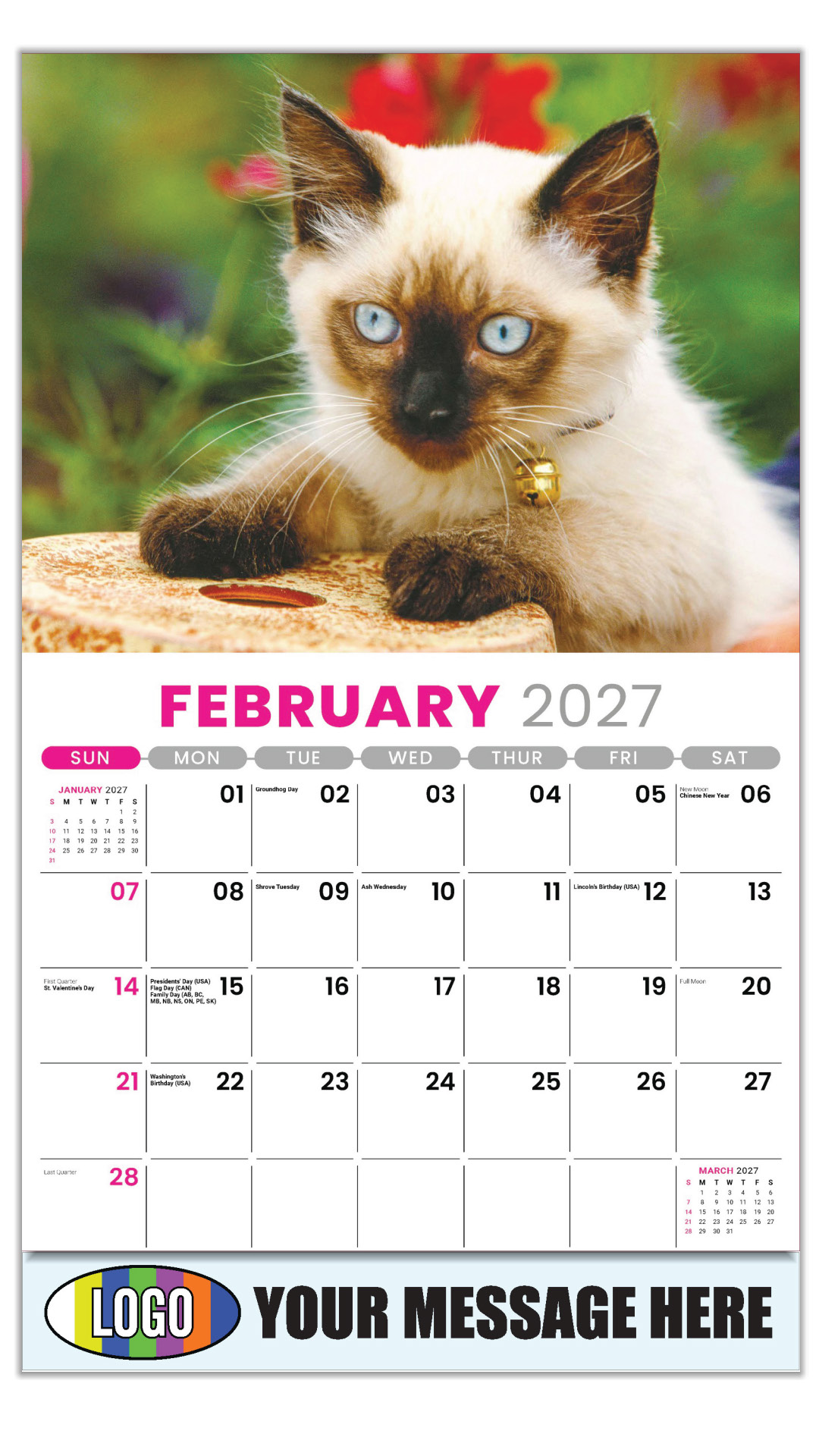 2027 Kittens Business Promotional Calendar