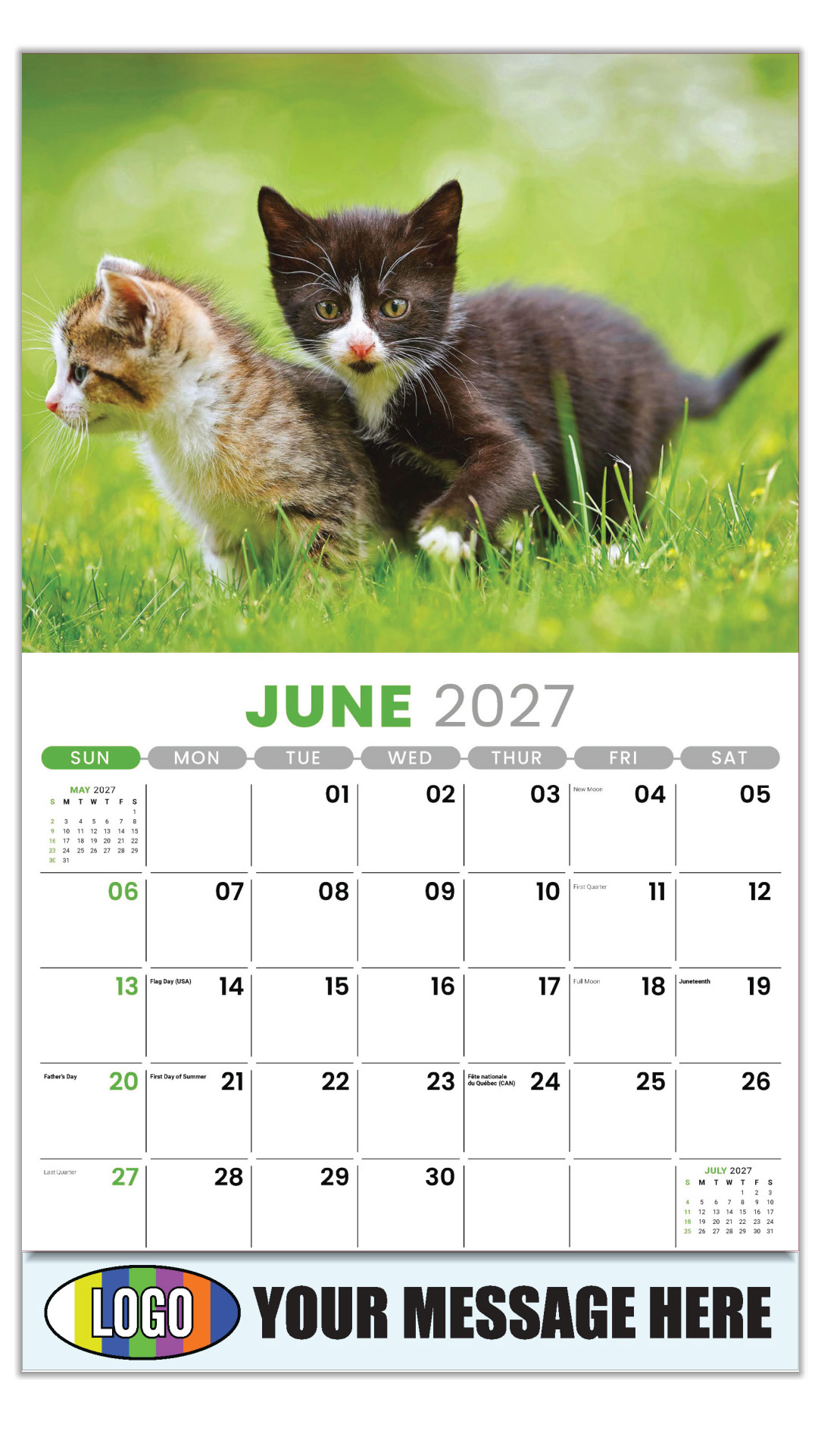 2027 Kittens Business Promotional Calendar