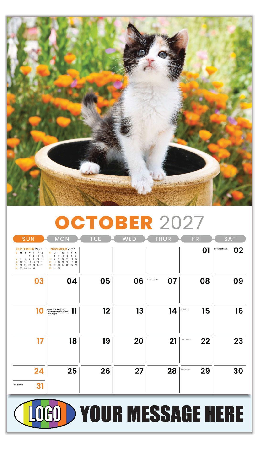 2027 Kittens Business Promotional Calendar