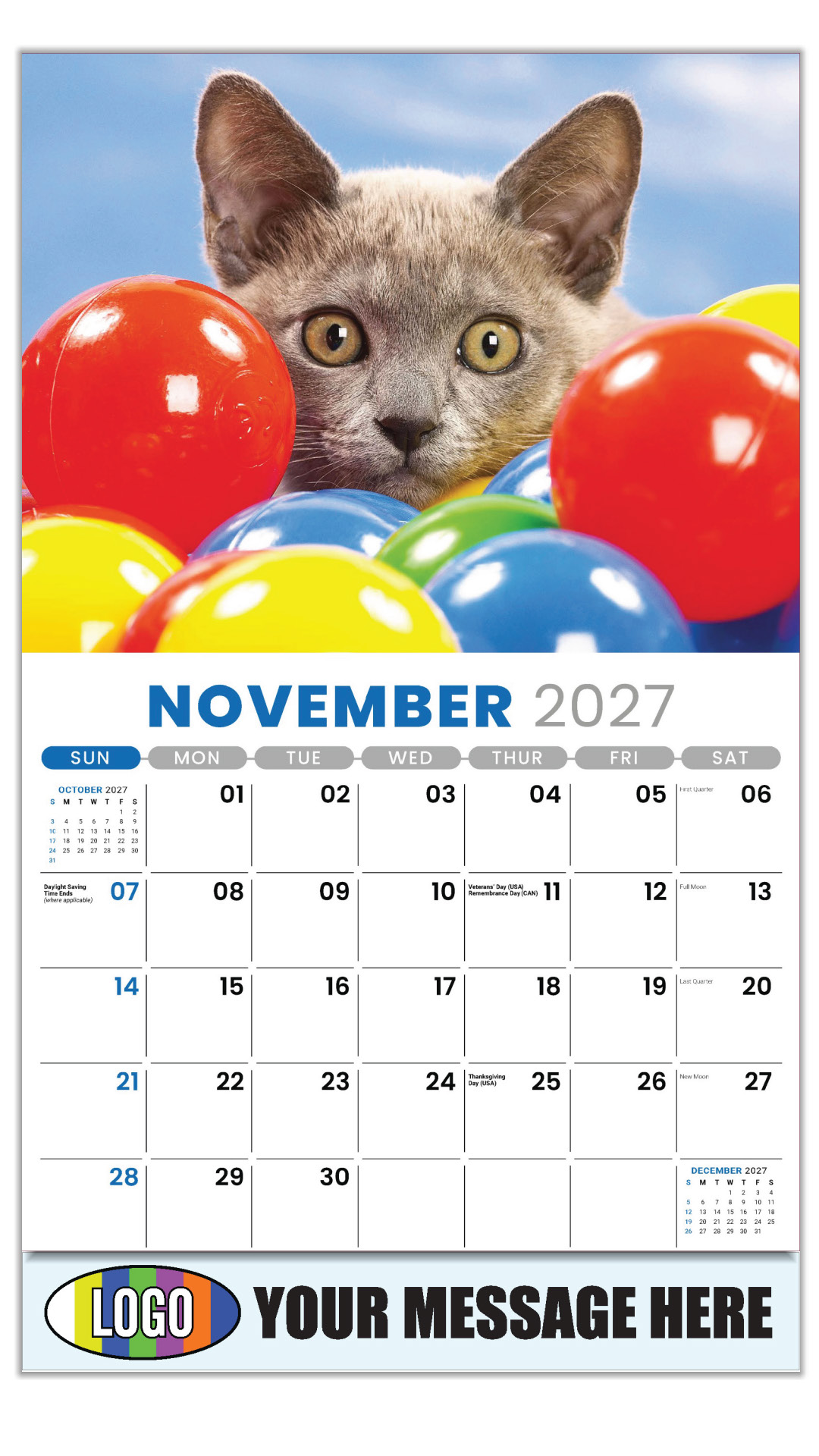 2027 Kittens Business Promotional Calendar